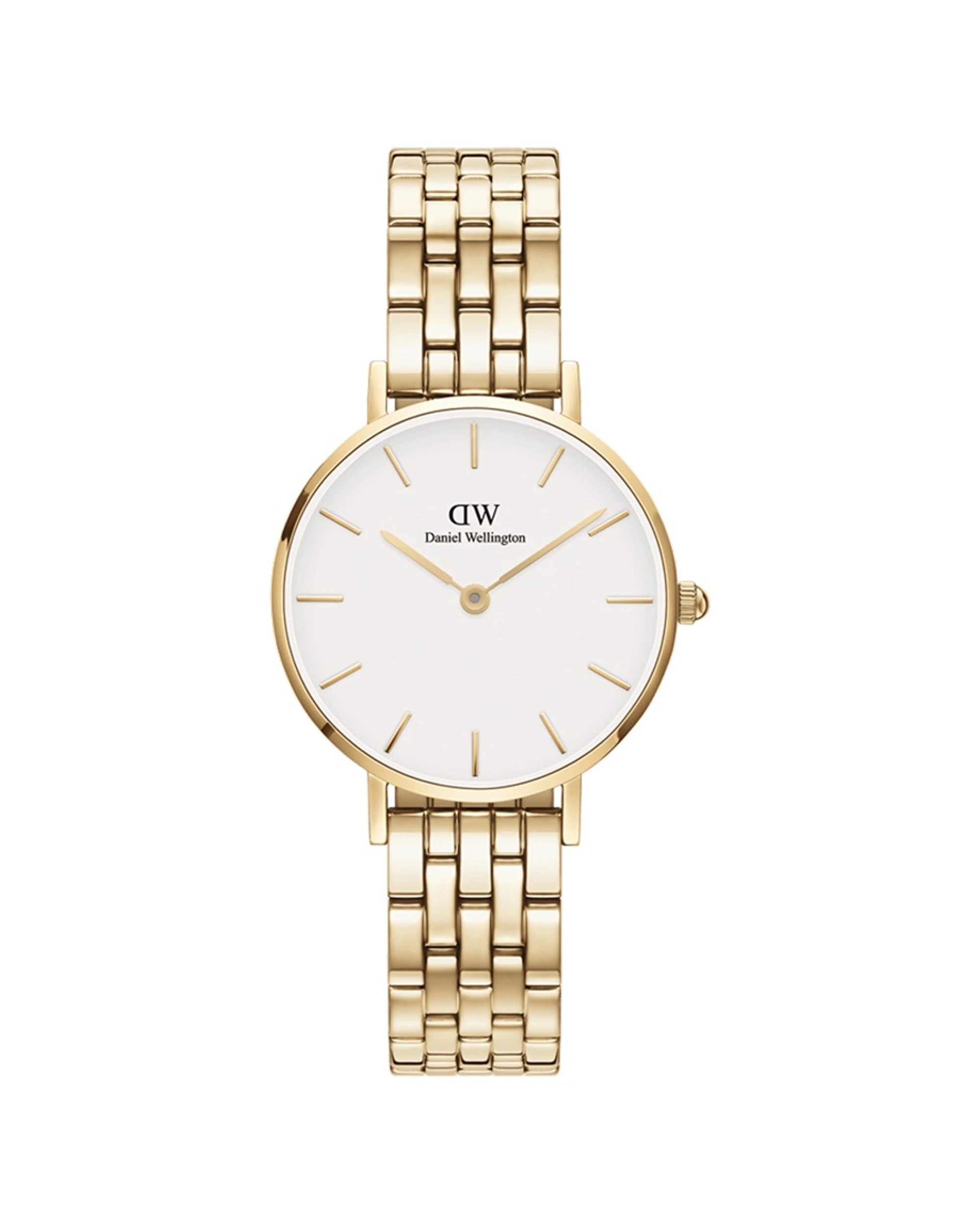 1 Daniel Wellington Petite 5-Link Gold Stainless Steel Watch 28mm White Dial, 1 of 3