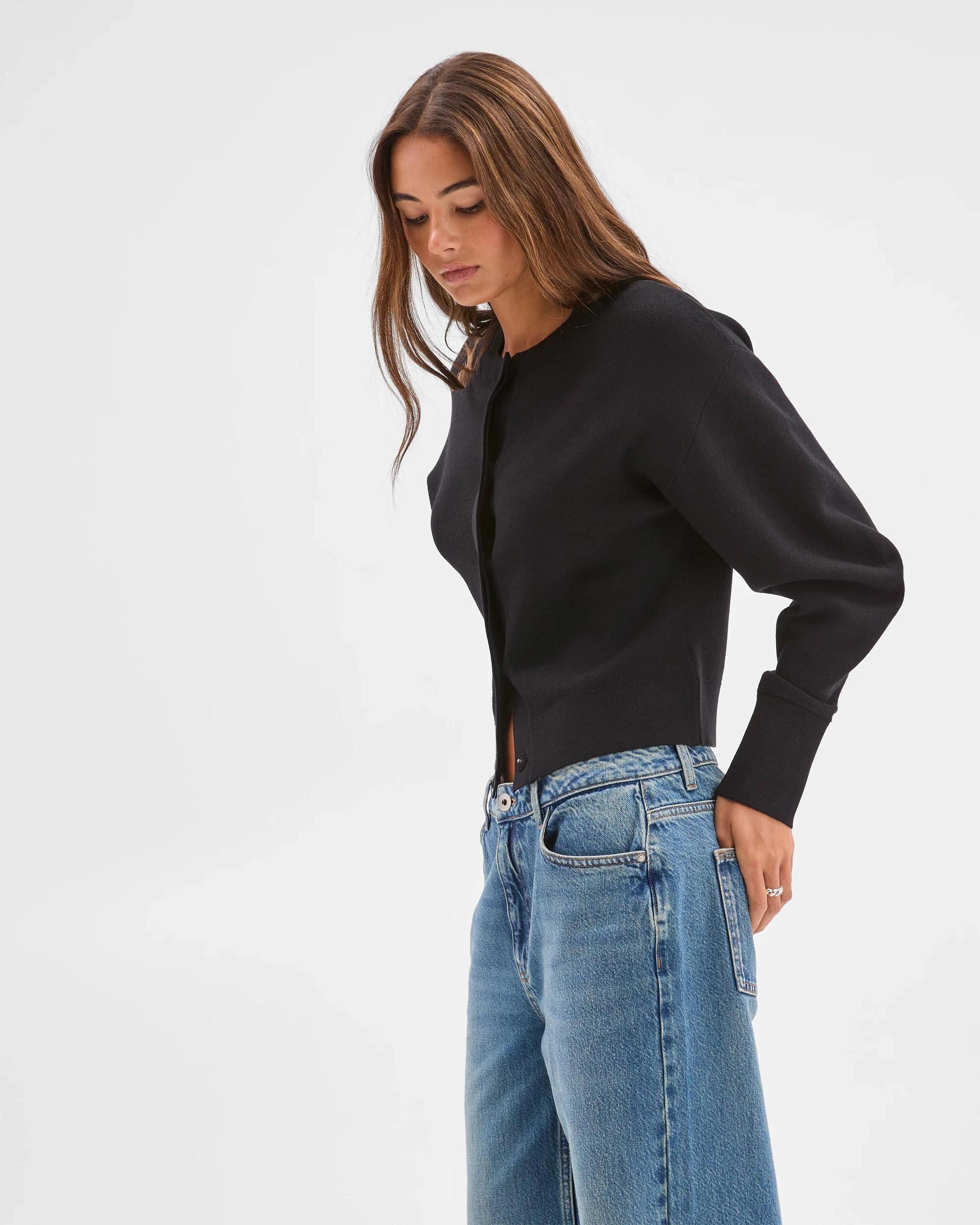 6 Lily Loves Long Cocoon Sleeve Cardigan BLACK, 6 of 6