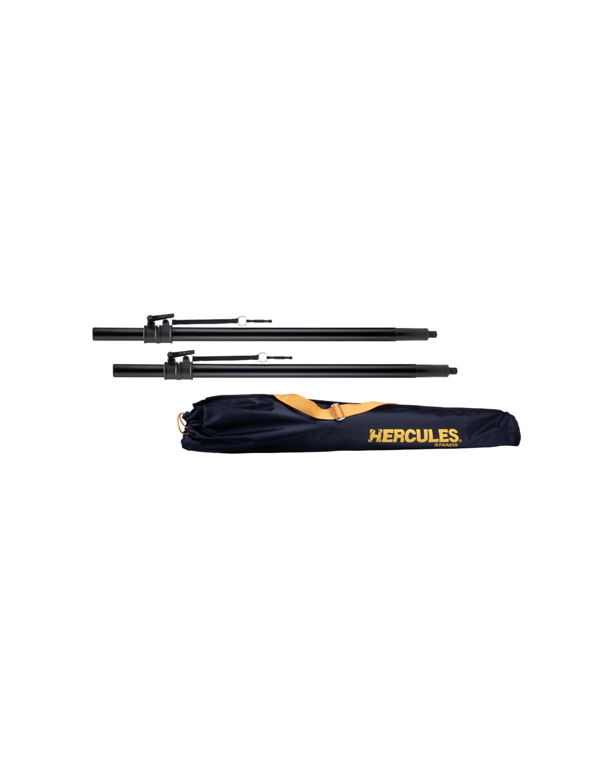 1 Hercules 2pc Hybrid Retractable Adaptor Subwoofer Poles With Carry Bag - Black, 1 of 5