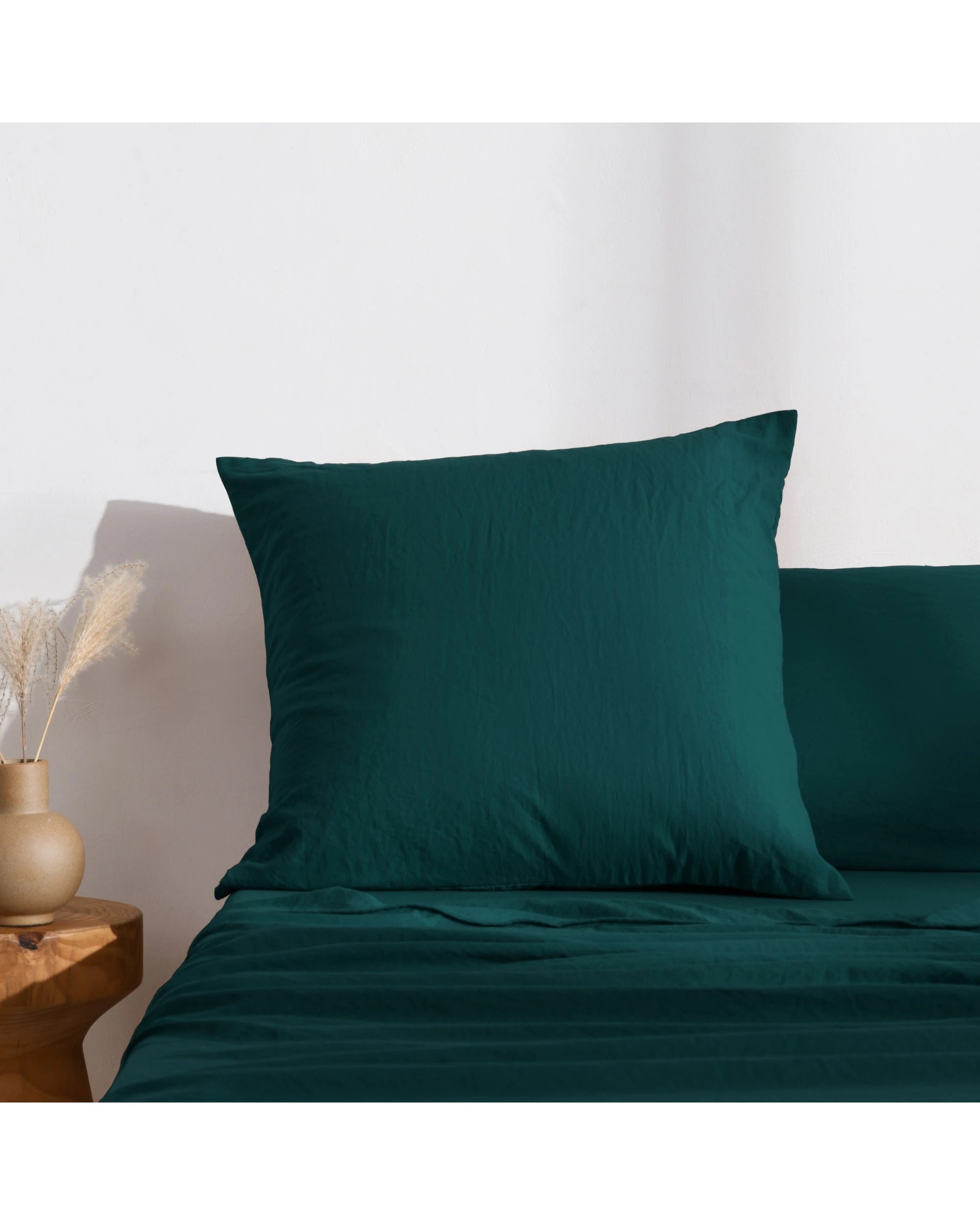 1 Dreamaker Superfine Washed Microfibre European Pillowcase - Teal, 1 of 4