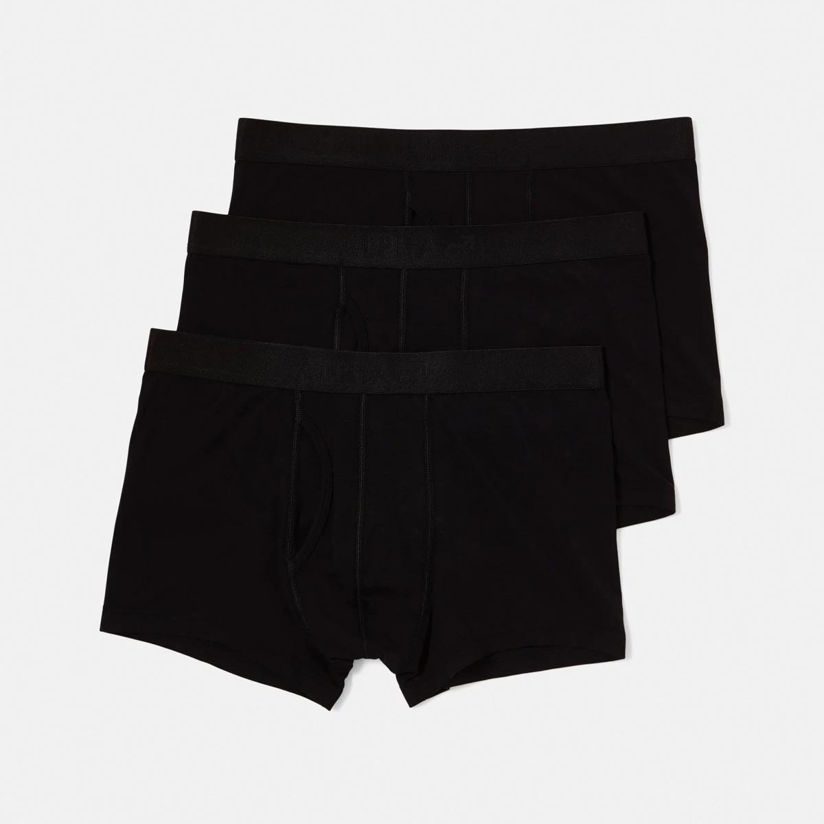 1 3 Pack Cotton Modal Trunks Black, 1 of 6