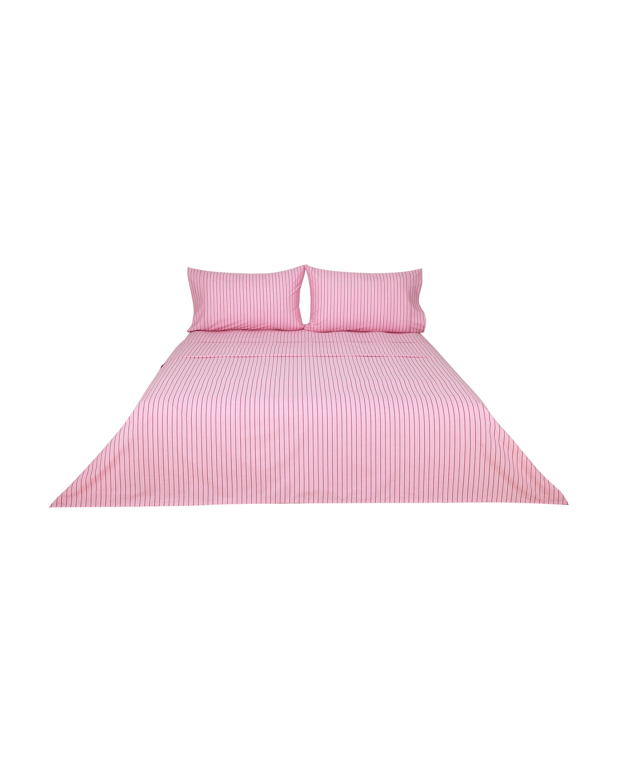 6 225 Thread Count Cotton Stripe Sheet Set - Double Bed, Pink, 6 of 6