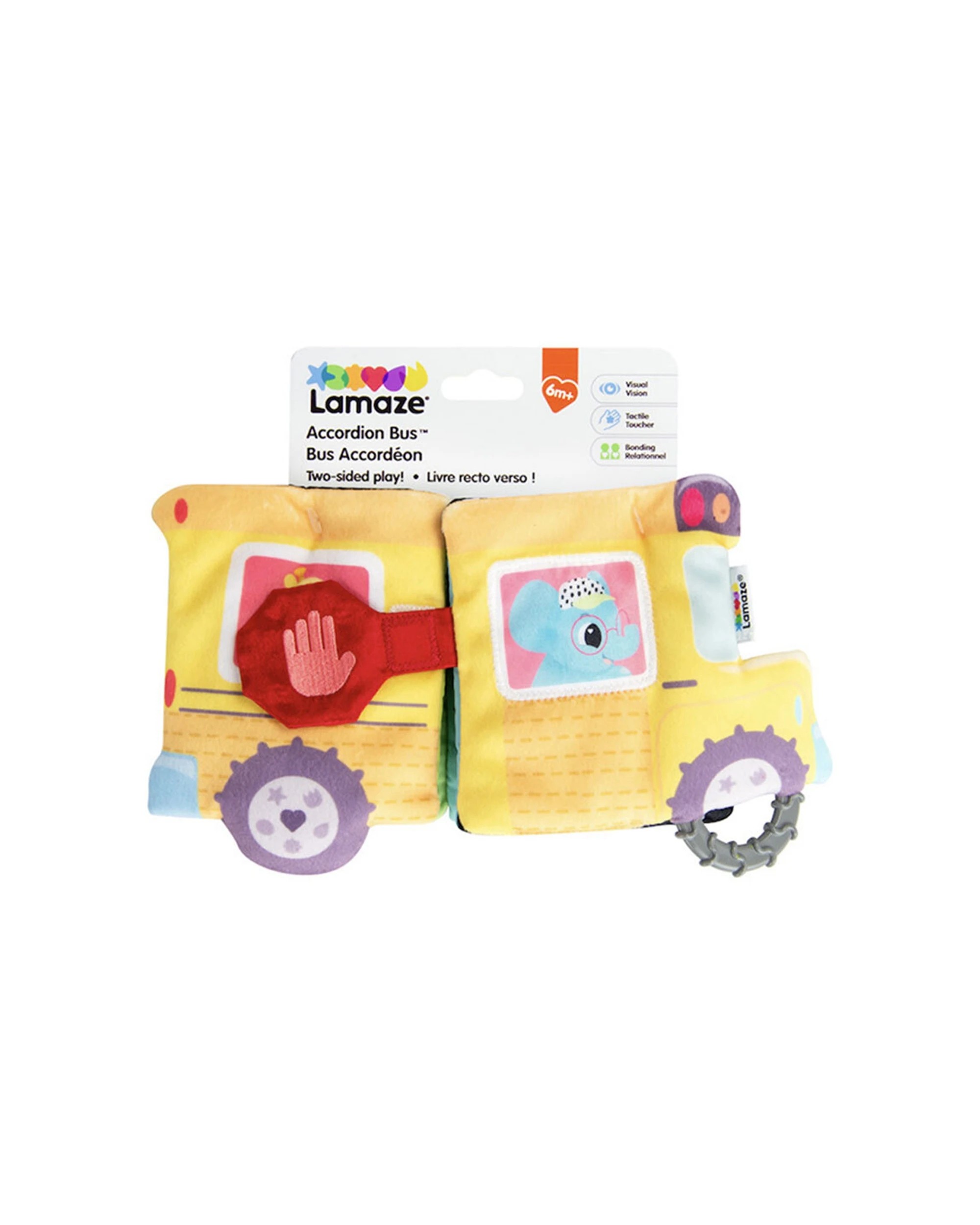 1 LAMAZE Accordion Bus Soft Book Sensory Toy With Teether - Multi, 1 of 4