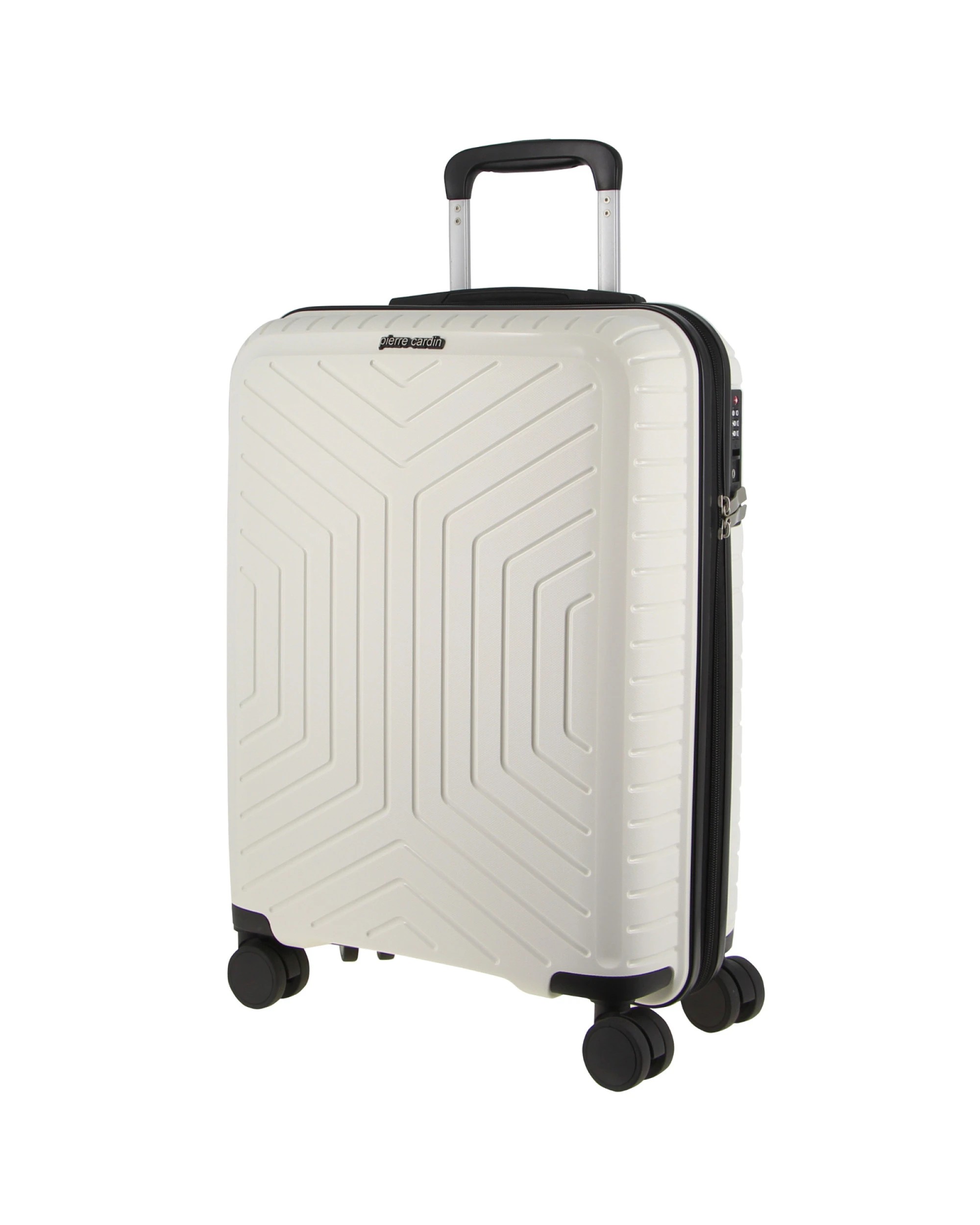 1 Pierre Cardin 65cm Medium Hard-Shell Suitcase Travel Luggage Bag - White, 1 of 4
