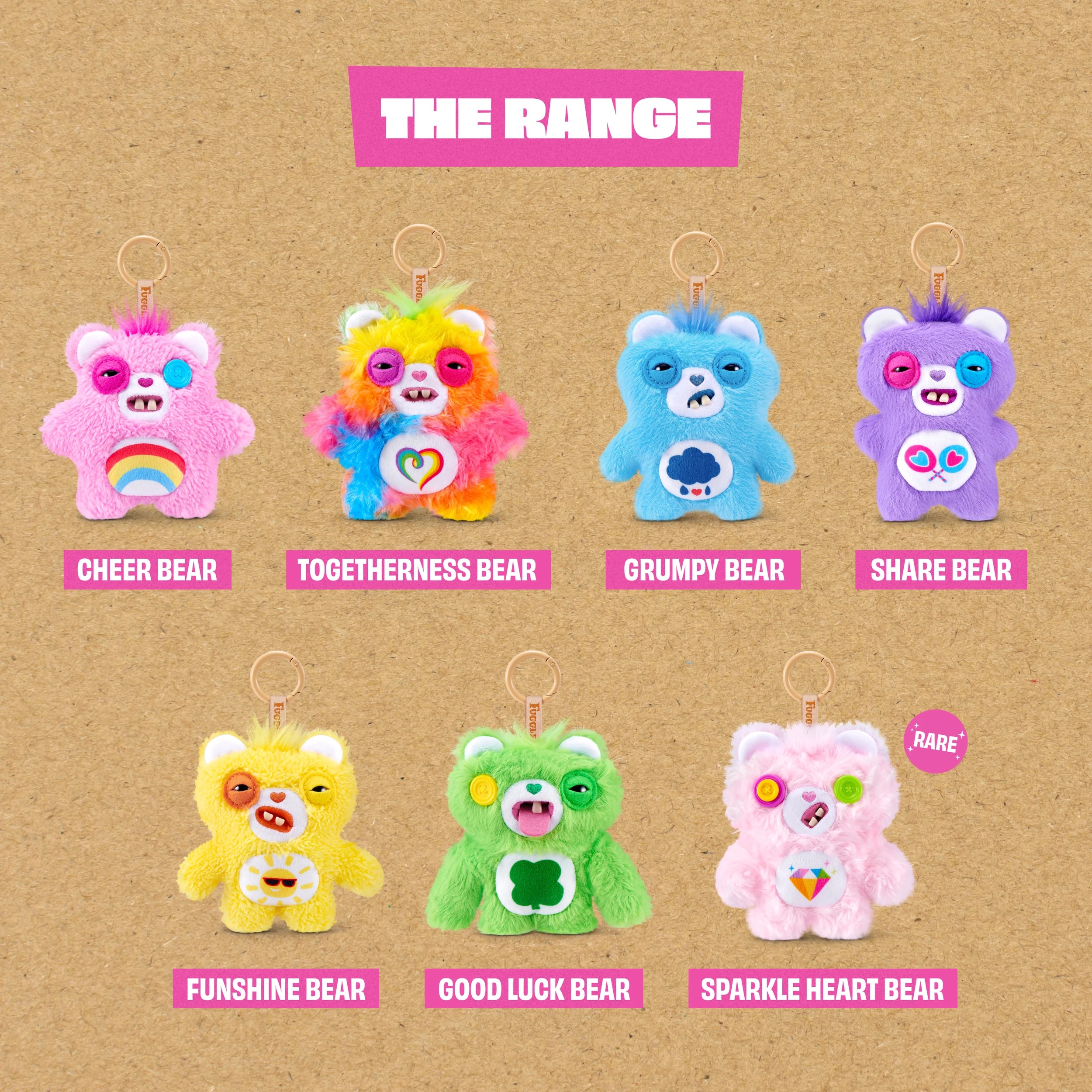 7 12cm Zuru Fuggler Care Bear Keyring - Assorted, 7 of 10