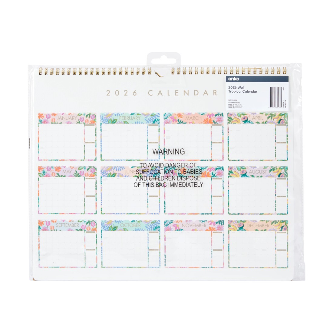 5 2026 Wall Tropical Calendar, 5 of 5