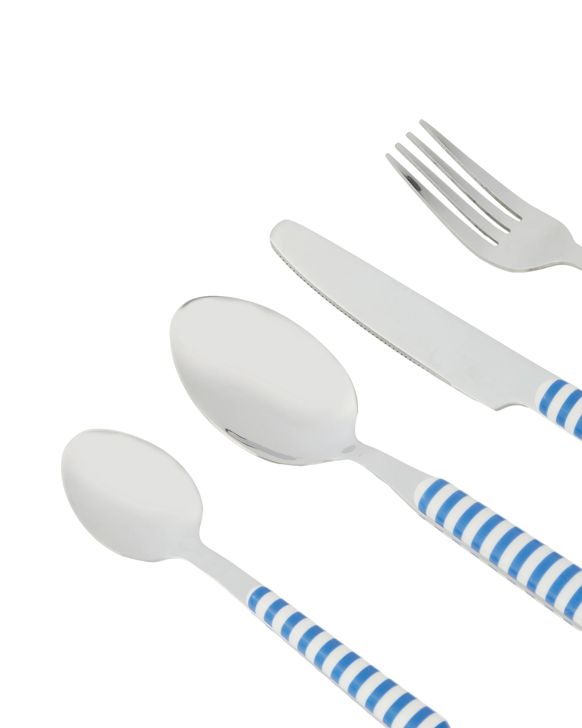 2 16 Piece Blue Stripe Cutlery Set, 2 of 6