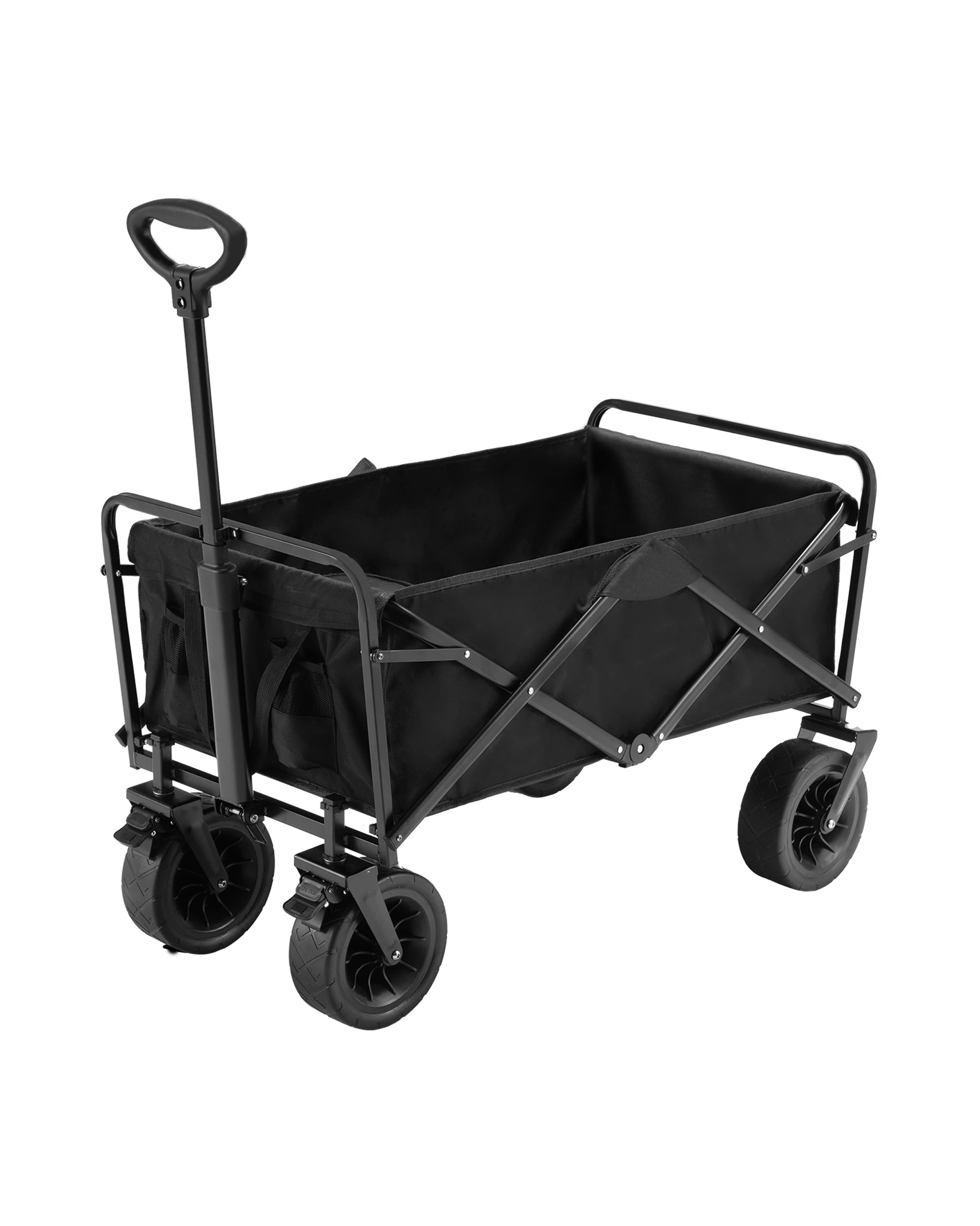 1 San Hima Folding Camping Wagon 120kg Beach Trolley W/ 360° Wheels Garden Cart, 1 of 9