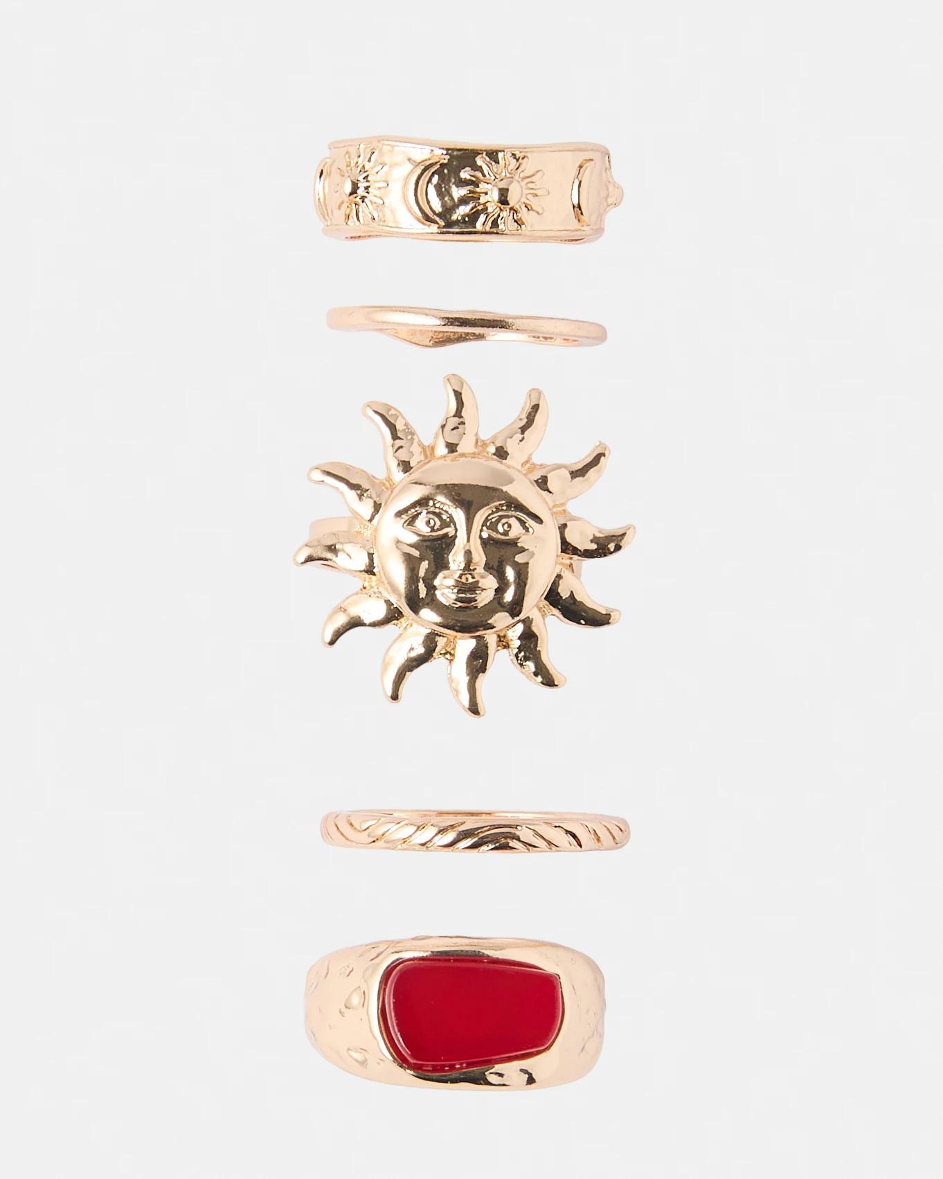 1 5 Pack Celestial Rings - Gold Tone Gold, 1 of 5