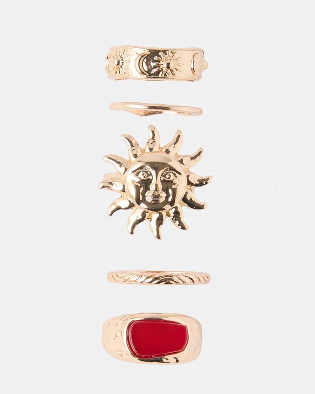 5 Pack Celestial Rings - Gold 