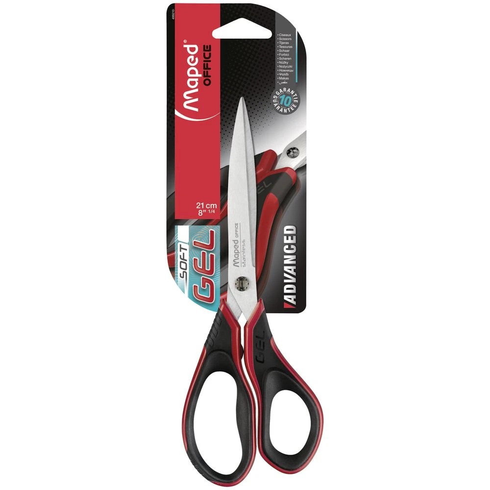2 Maped Advanced Gel 21cm Scissors Black/Red, 2 of 2