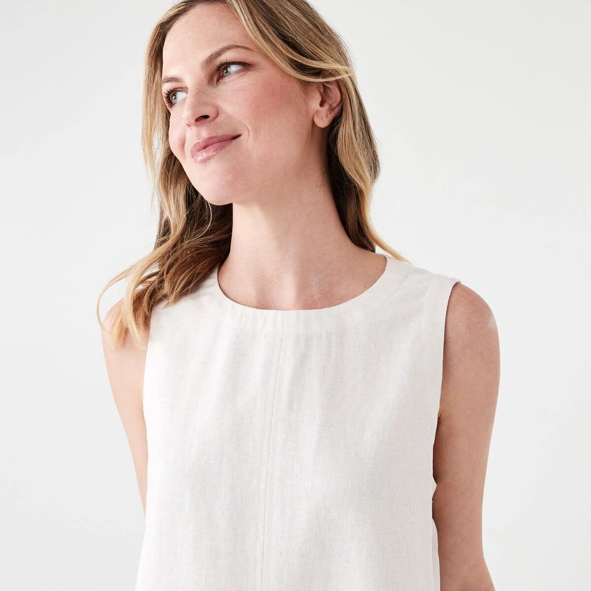 4 Sleeveless Linen Blend Swing Tank NATURAL BEIGE, 4 of 5