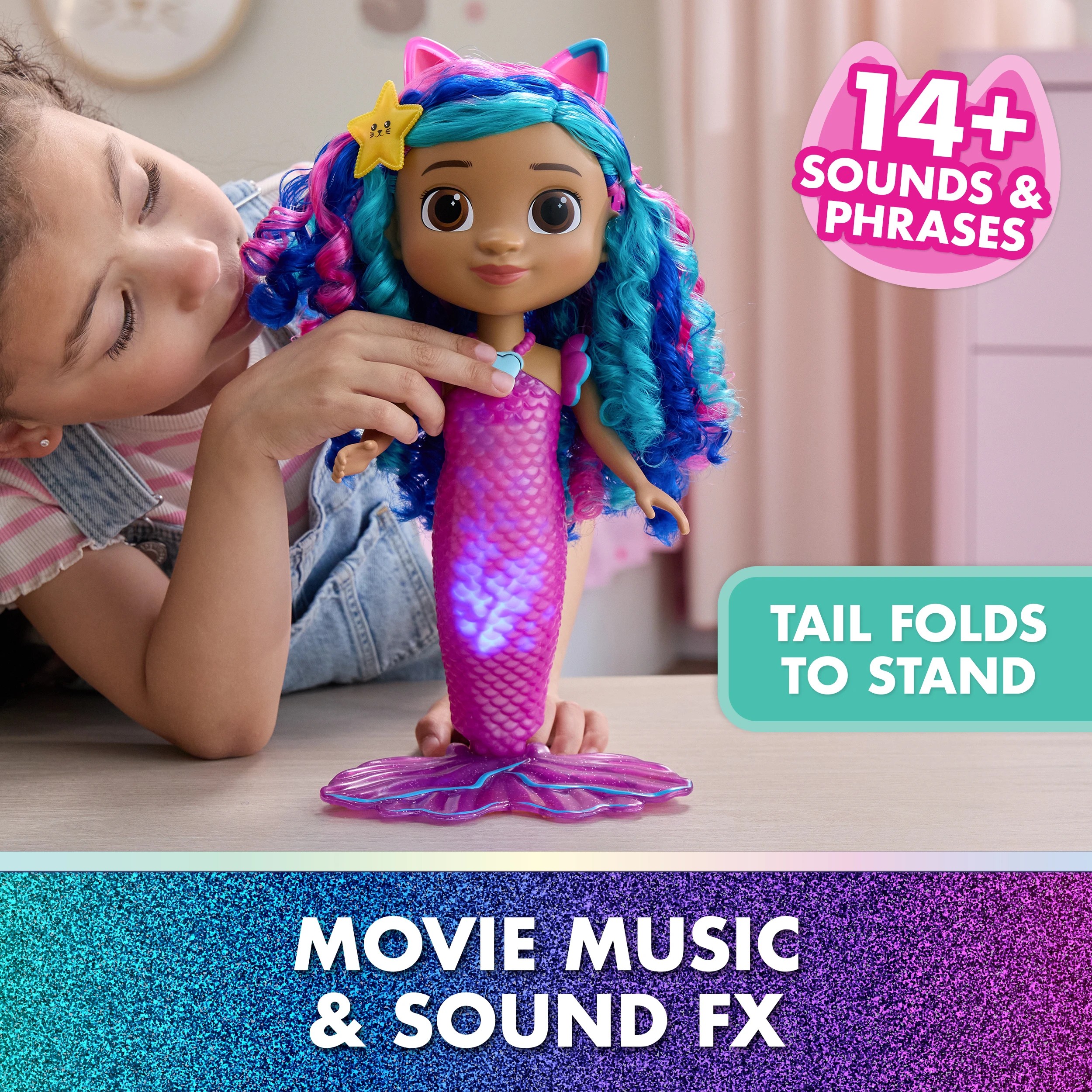 6 Gabby's Dollhouse: The Movie: Sing and Shine Mermaid Gabby, 6 of 10