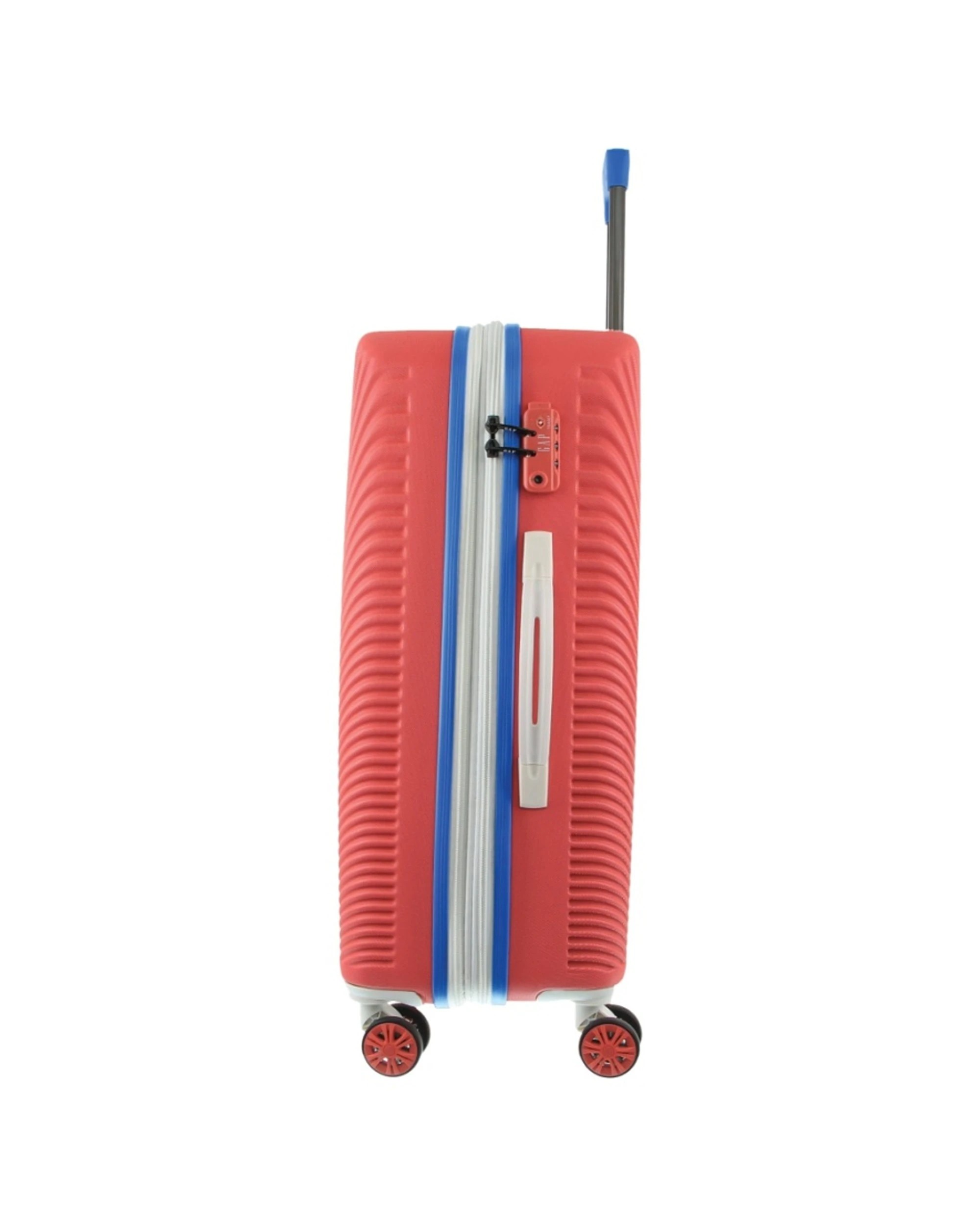3 GAP Stripe Travel Hard-Shell Suitcase Medium Luggage 67x46cm Coral - Red, 3 of 5