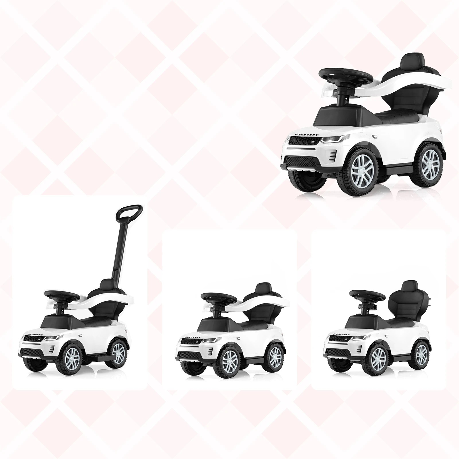 3 Costway 3-in-1 Push Car Kids Ride on Toy Vehicle - White, 3 of 5