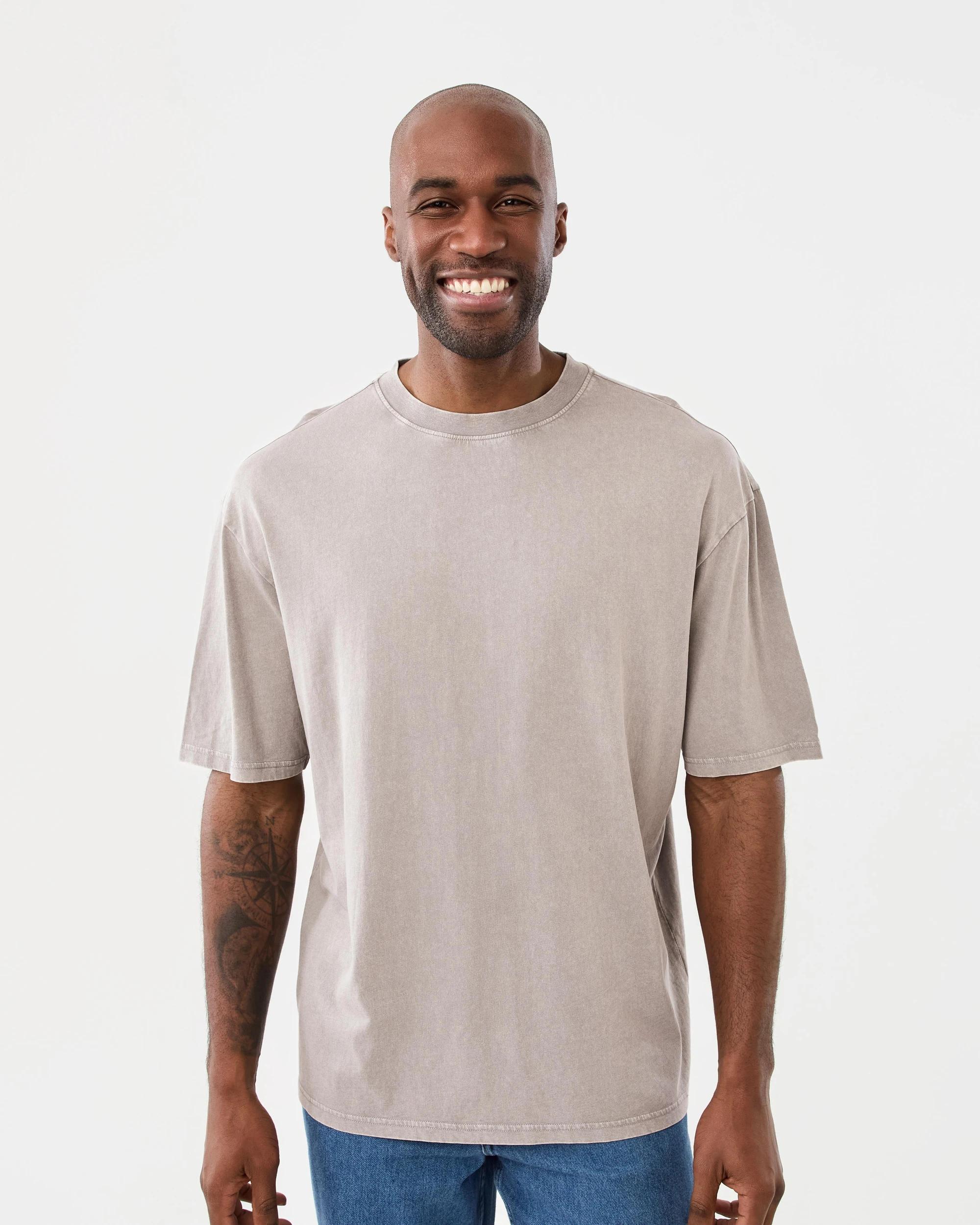 1 Oversized Acid Wash T-shirt Gry Strm, 1 of 5