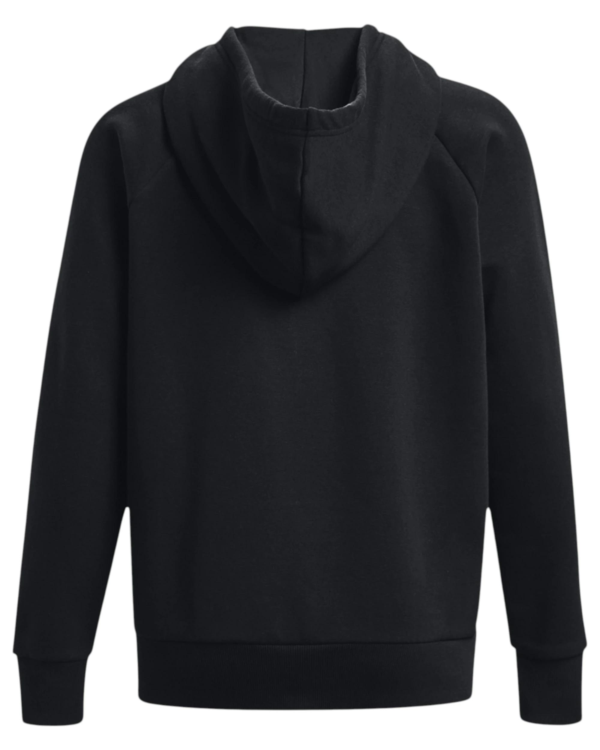 6 Under Armour Womens Rival Fleece Full Zip Black Hooded Jacket BLACK, 6 of 6