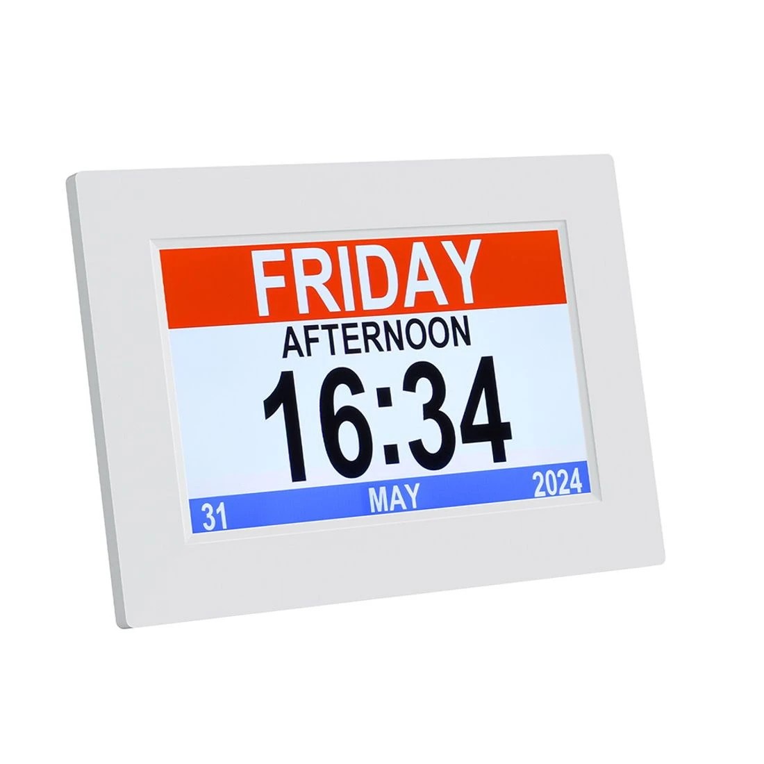 1 Artiss 8" Digital Day Clock Calendar Alarm - White, 1 of 4