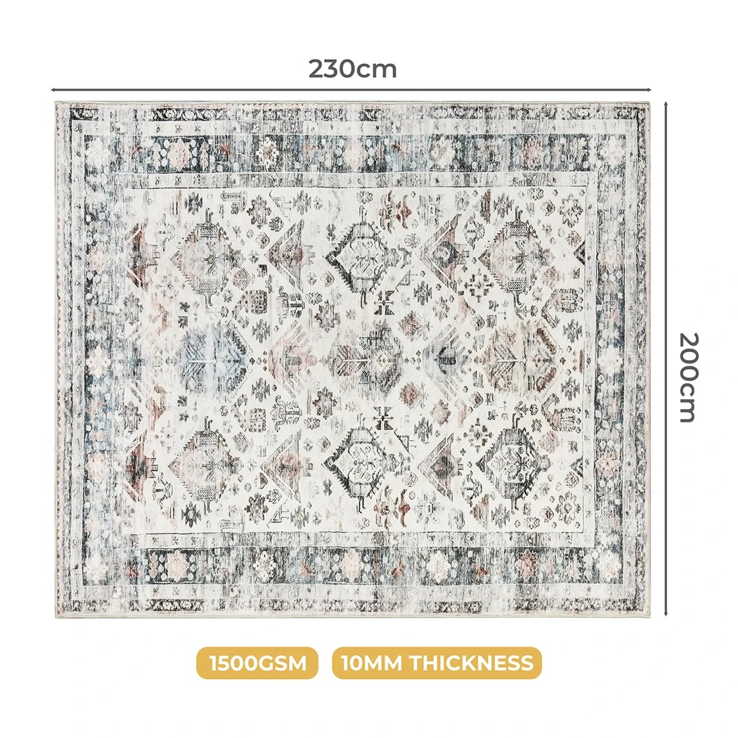 Marlow Machine Washable Floor Rug Distressed Vintage - Kmart
