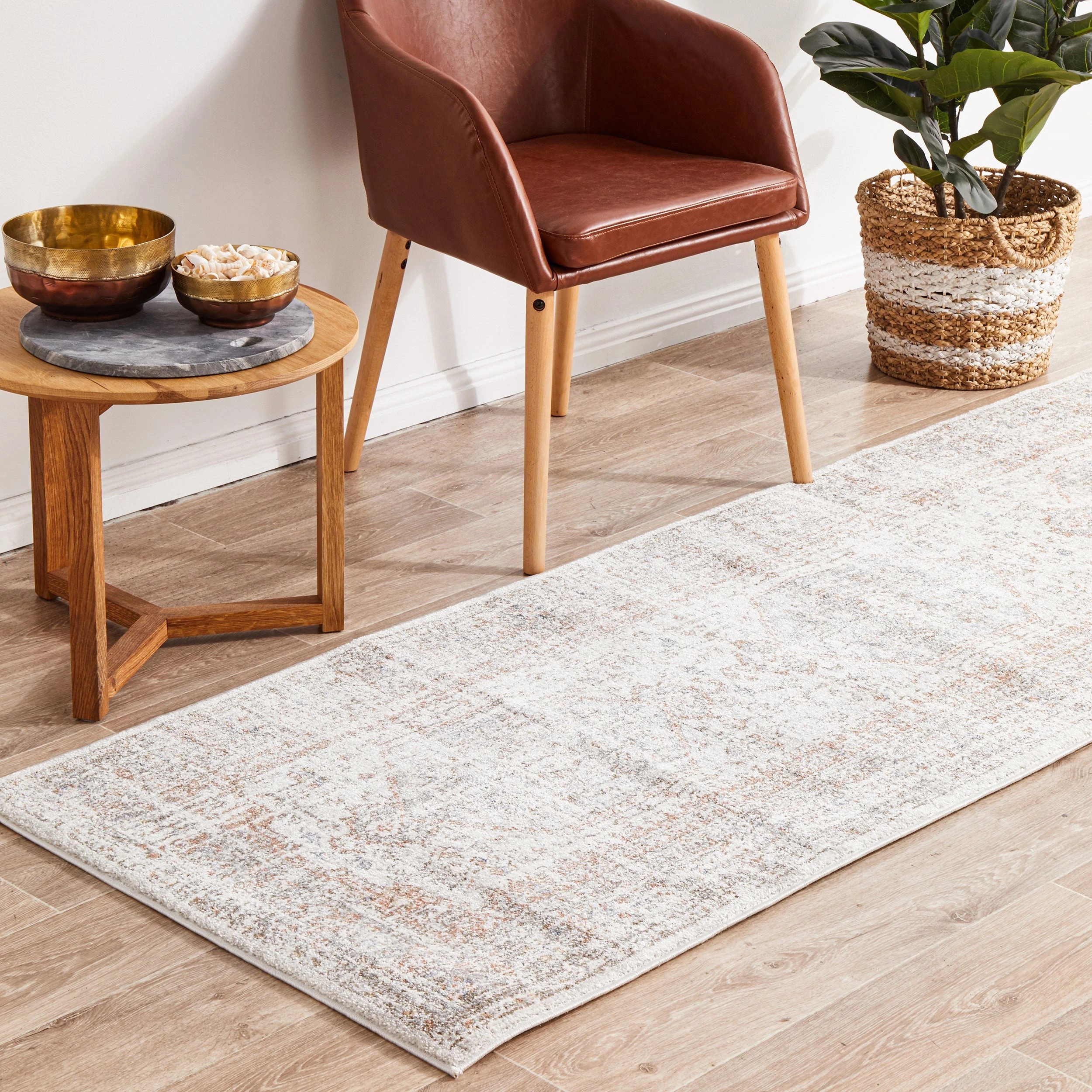 3 Common Ground Rugs Elite Lorissa 400x80cm - Large Runner Rug - White, 3 of 9