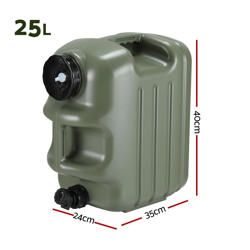 2 Weisshorn 25L Water Container Jerry Can Bucket Camping Outdoor Storage Tank - Green, 2 of 4