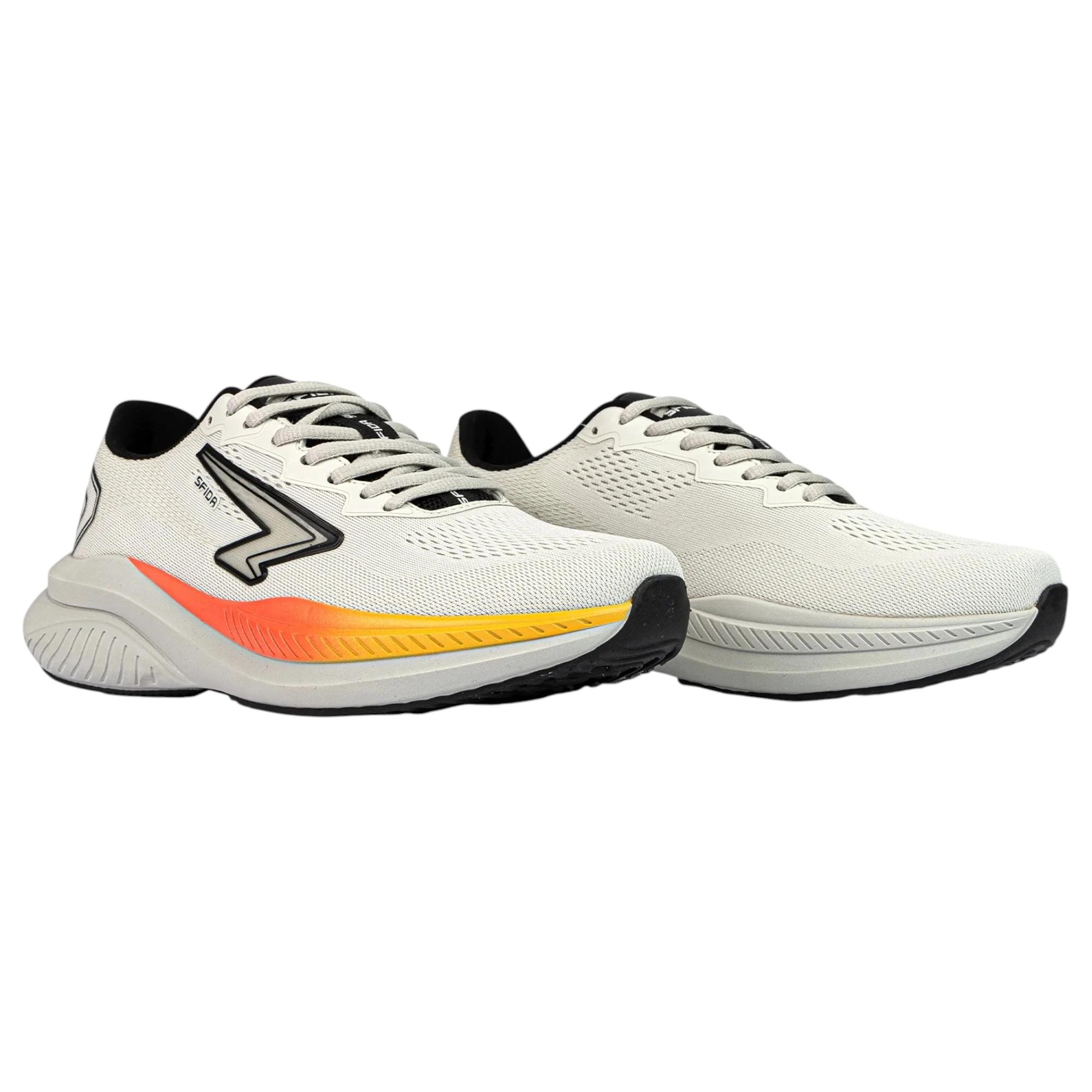 2 Sfida Mens Brazen Runner Athletic Shoes STONE/ORANGE, 2 of 8