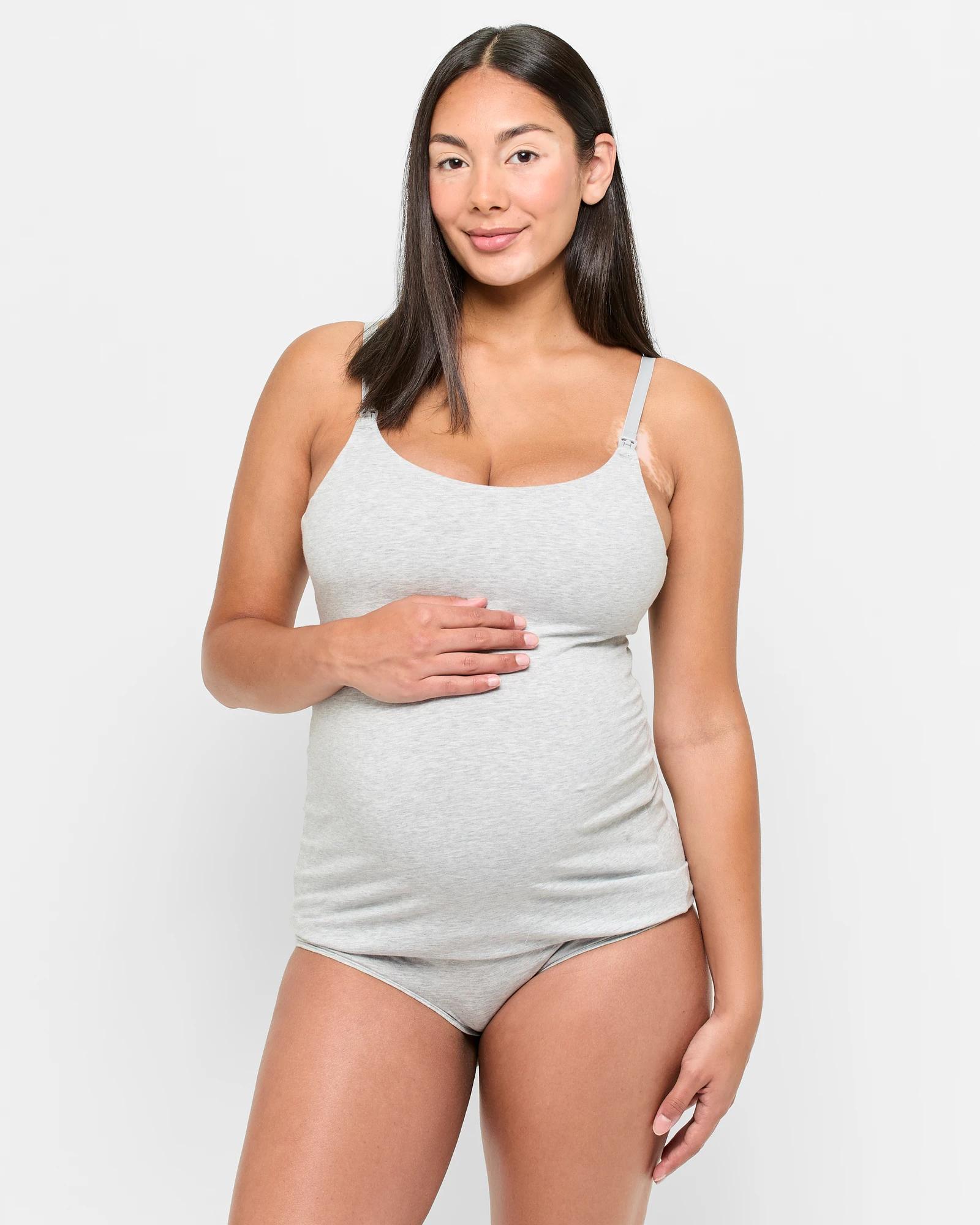 1 Target Organic Cotton Maternity Nursing Cami GREY MARLE, 1 of 4
