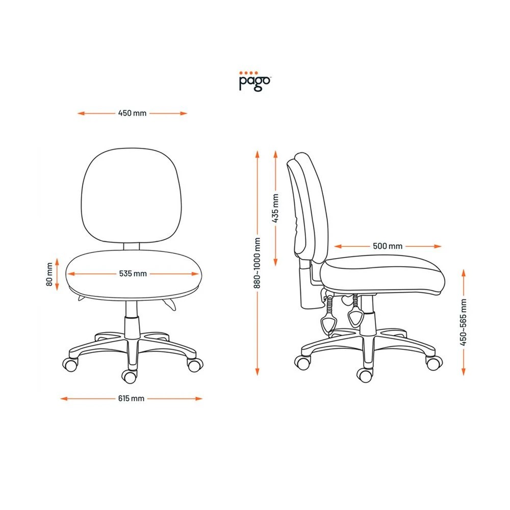 7 Pago Matrix Advance Medium Back Heavy Duty Chair Black Ergonomic Chairs and Desk Chairs, 7 of 9