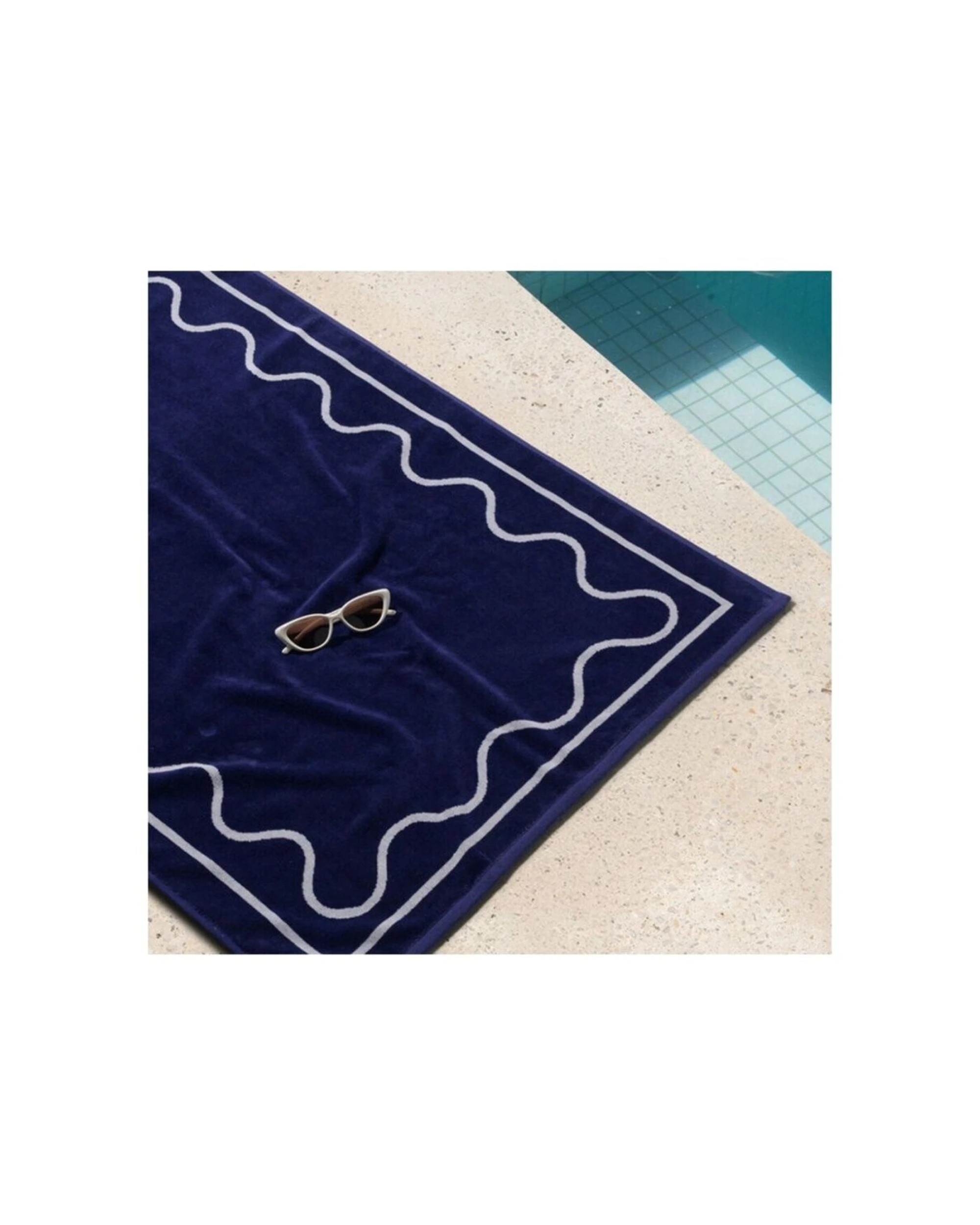 2 Canningvale Sorrentina Cotton Velour Beach Towel 2PK - Blue, 2 of 2