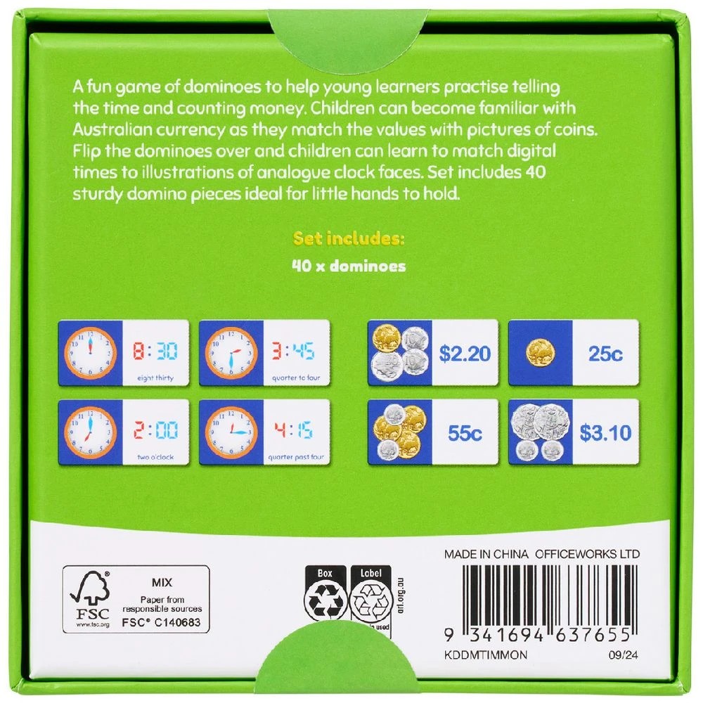 2 Kadink Time and Money Dominoes, 2 of 3