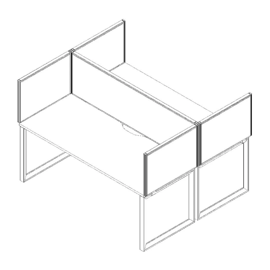 7 Stilford Screen 1800 W x 525 H mm White Frame Grey Fabric, 7 of 10