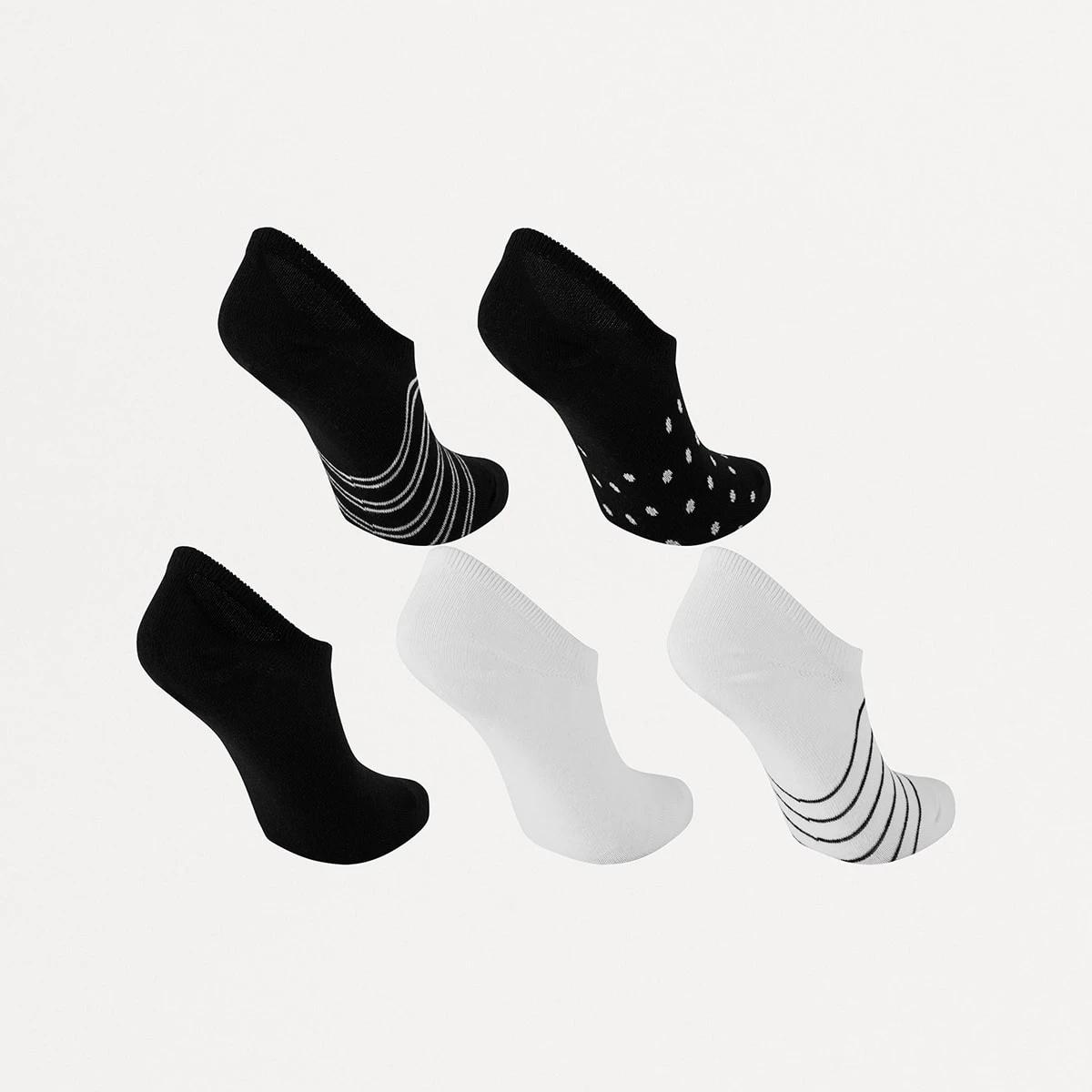 2 5 Pack Jacquard Sneaker Socks Mono, 2 of 3