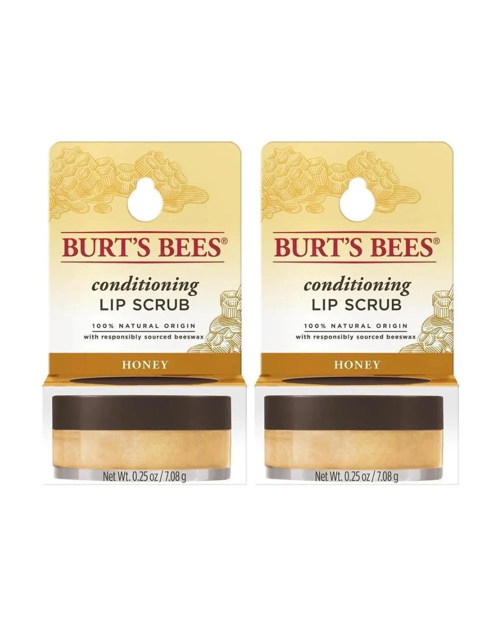 1 2 x Burt's Bees Conditioning Lip Scrub 7.08g - Honey, 1 of 4