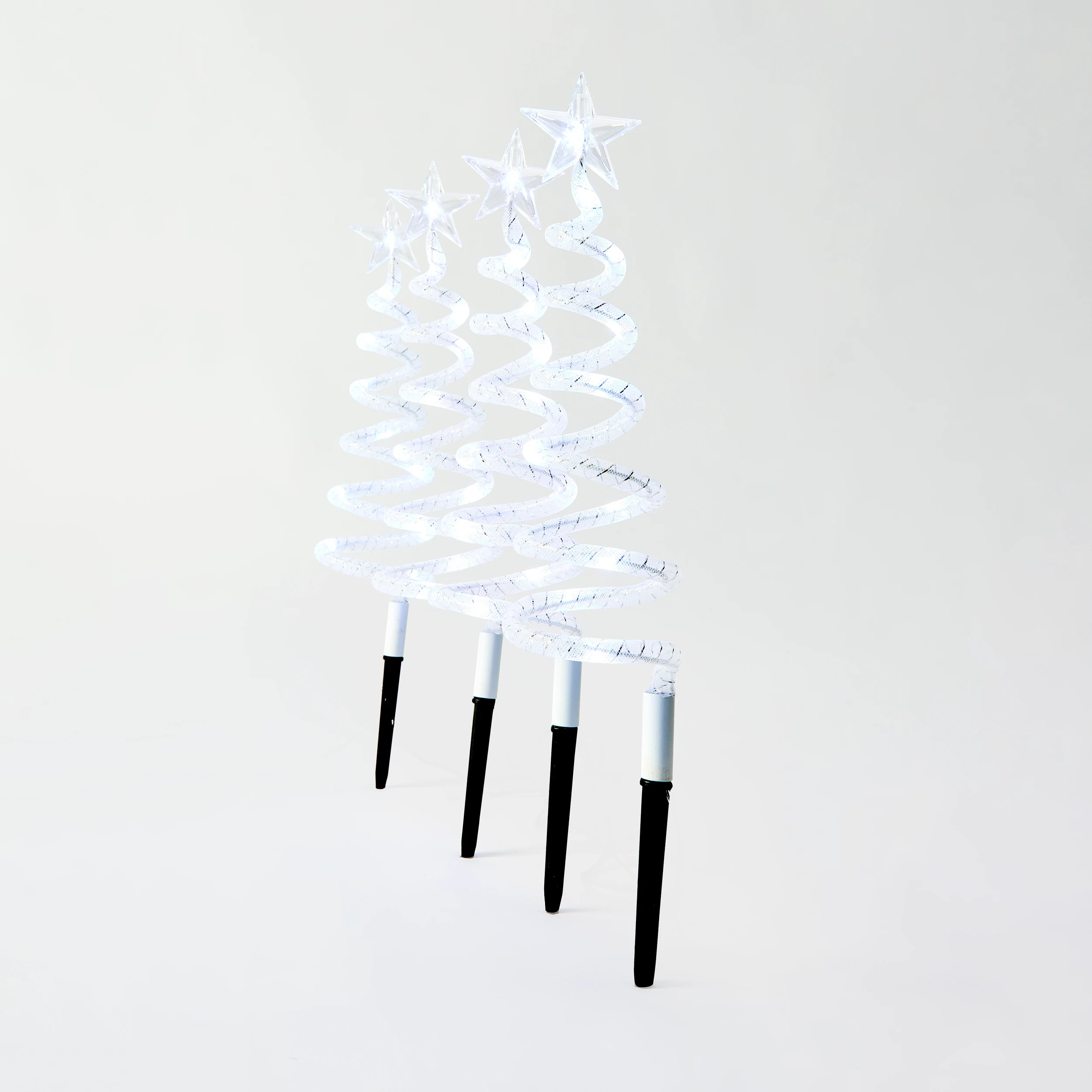 2 4 Pack Solar LED Light Up Swirl Tree Stakes, 2 of 10