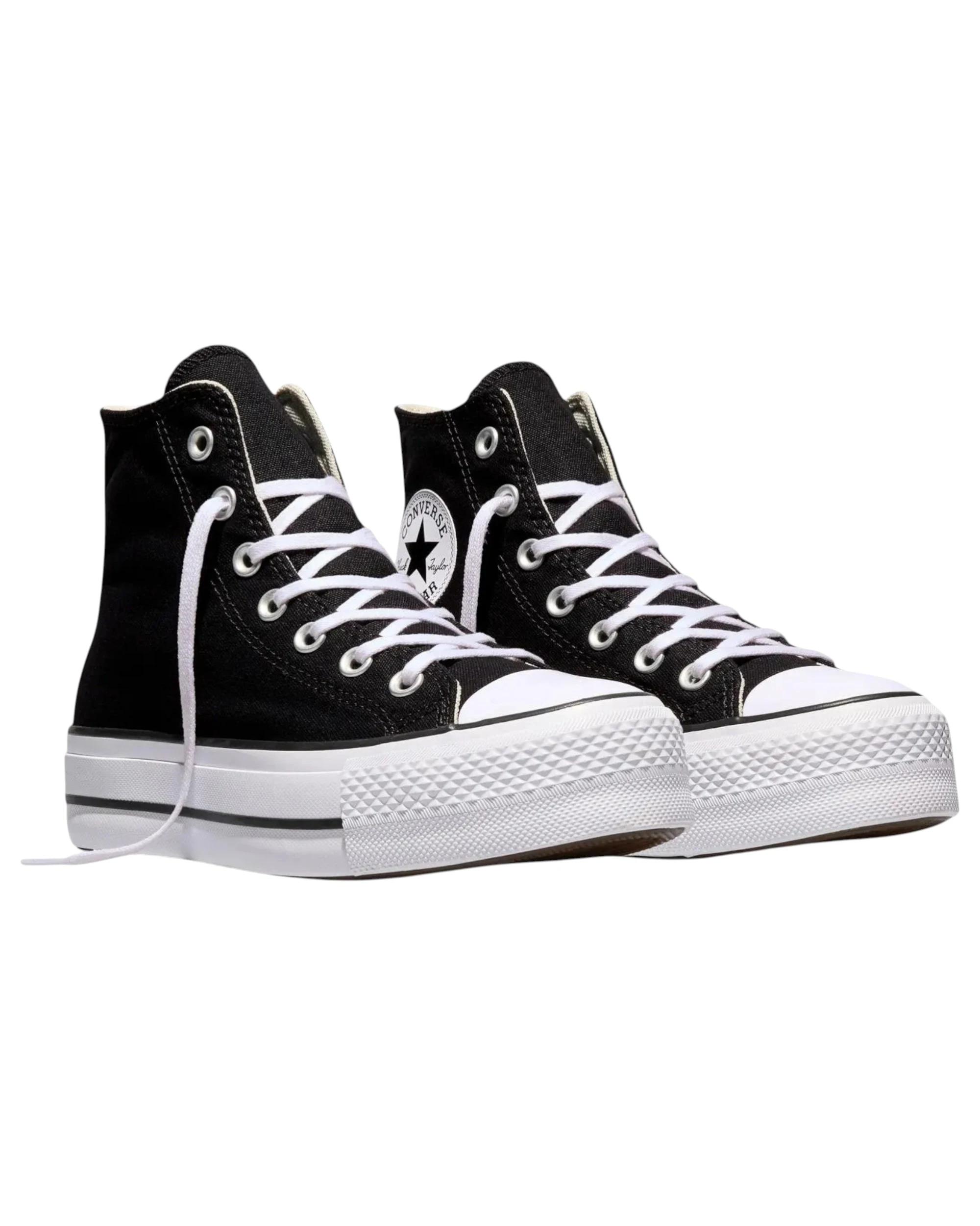 6 Converse Womens Chuck Taylor All Star Canvas Lift High Top Sneaker BLACK, 6 of 6