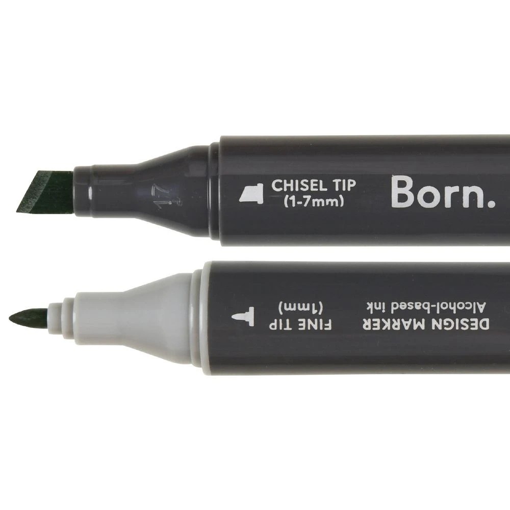 2 Born Professional Dual-Tip Artist Marker Seedling Green G364, 2 of 4