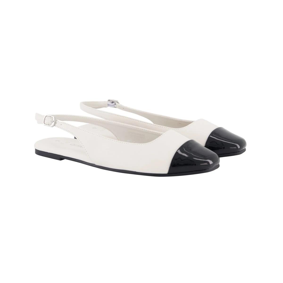 3 Ballet Toe Cap Slingback Flats IVORY WHITE, 3 of 3