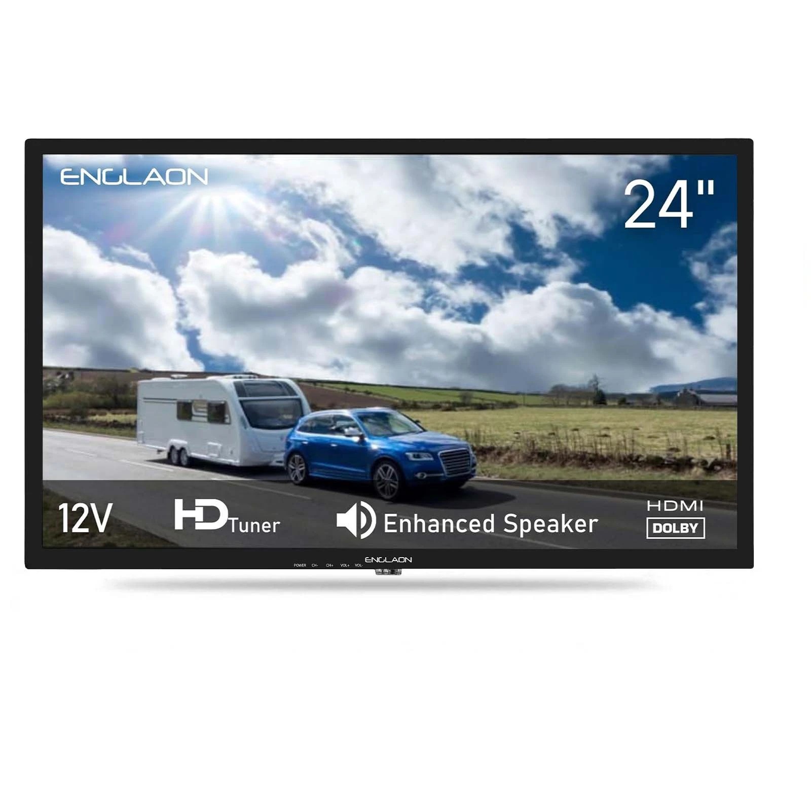 2 ENGLAON 24″ HD LED 12V TV for Caravans - Black, 2 of 8