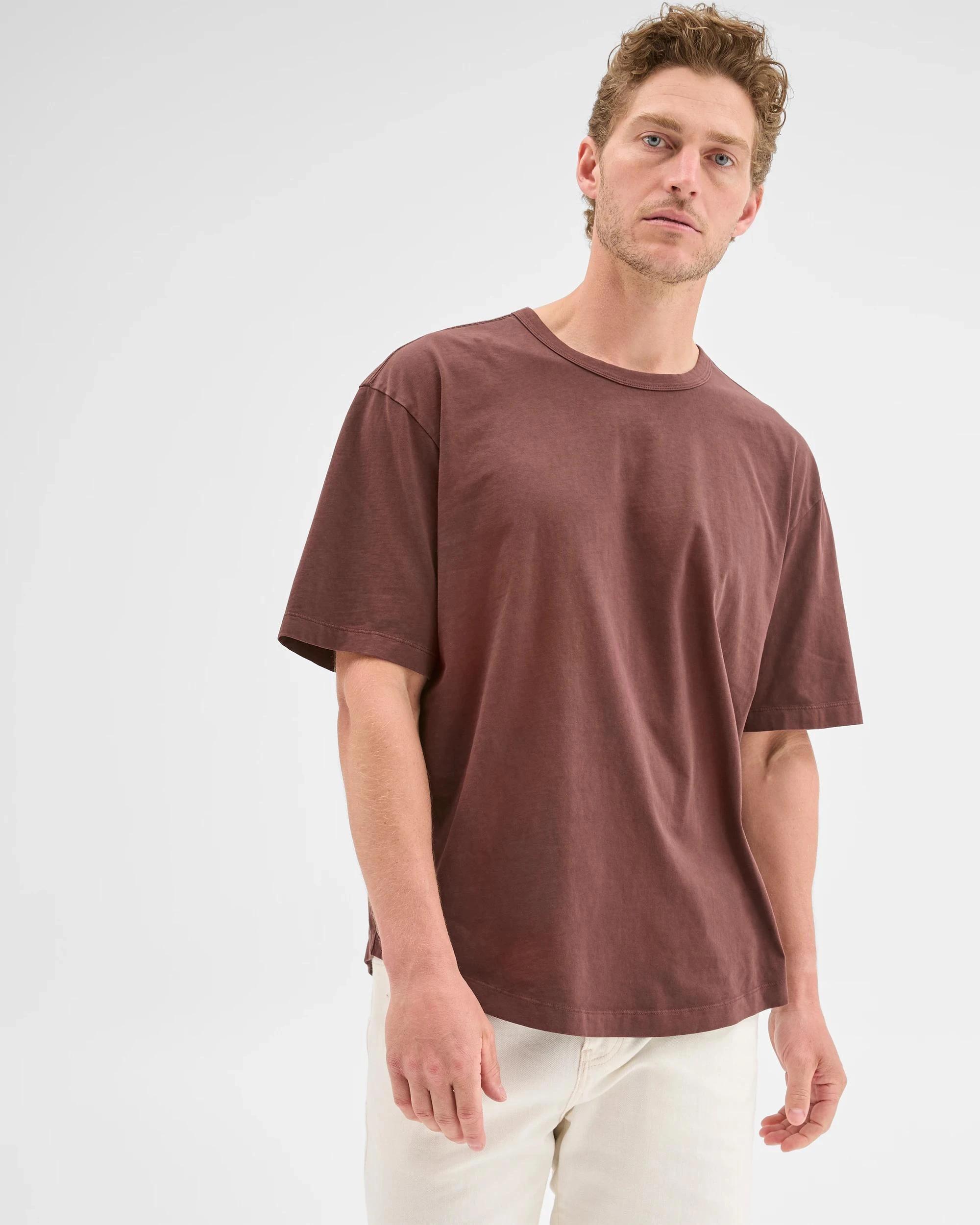 2 Target Man Australian Cotton Oversized T-Shirt MAROON, 2 of 5