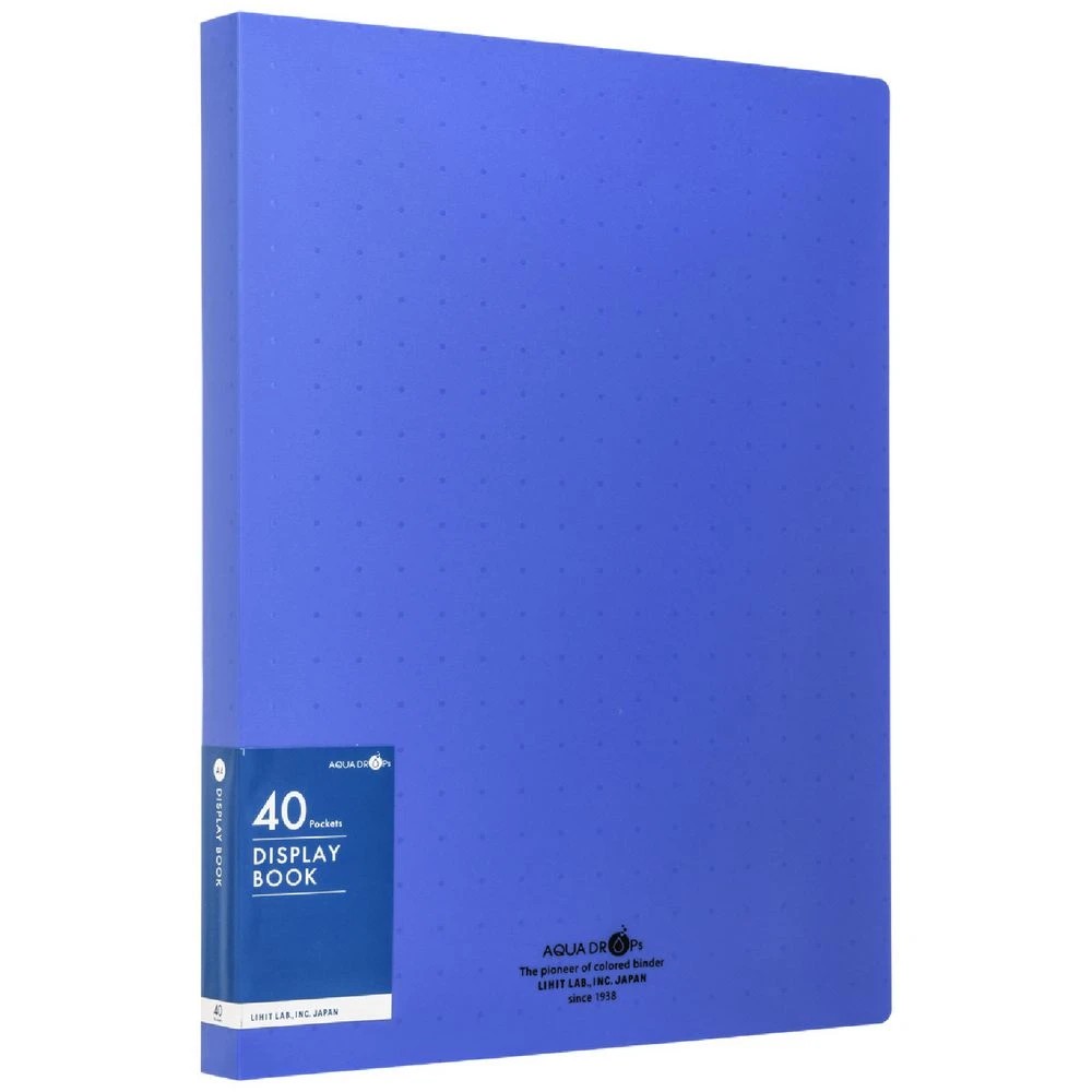 1 Aqua Drops Display Book Fixed 40 Pockets Vivid Blue, 1 of 4