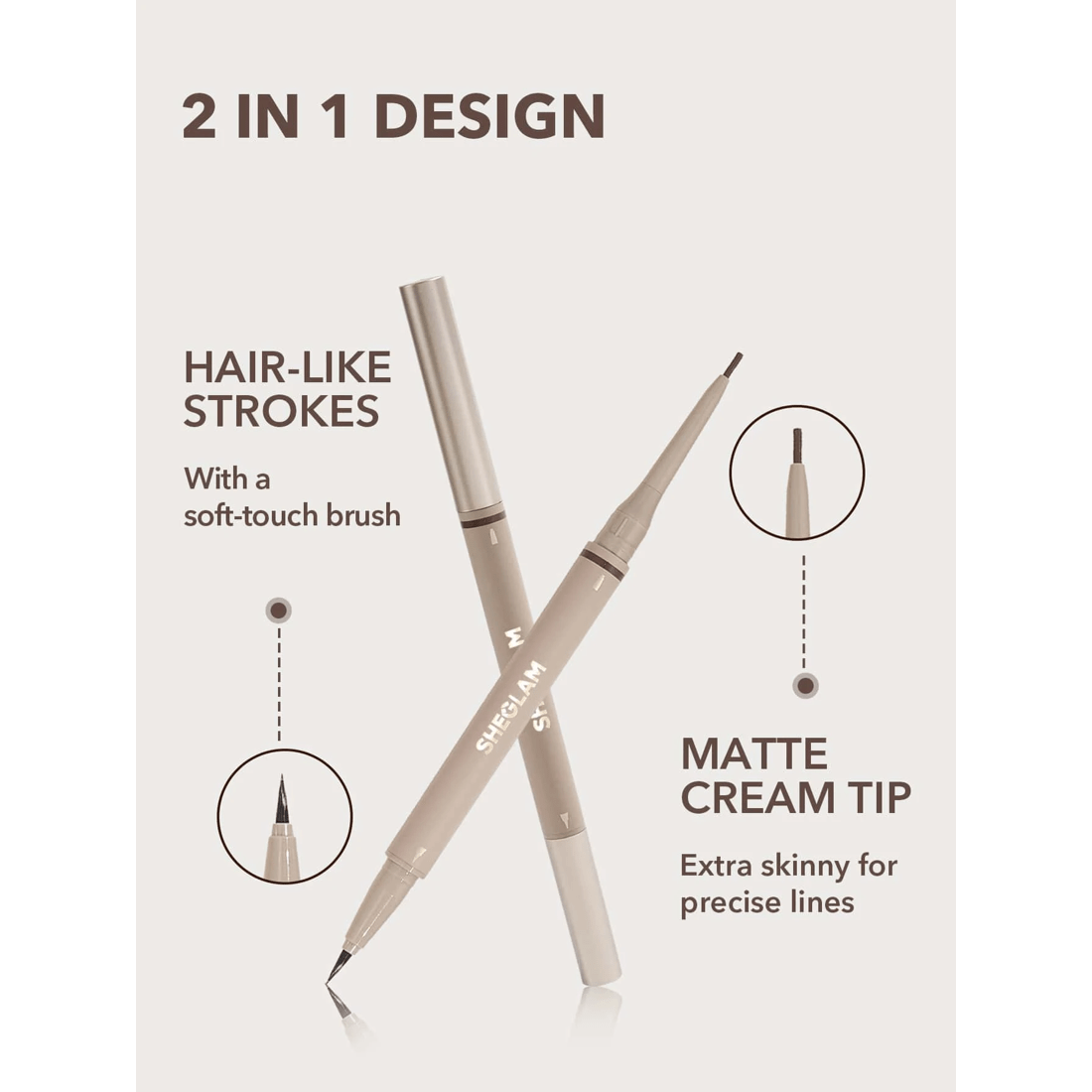 4 SHEGLAM Brows on Demand 2-in-1 Brow Pencil - Taupe, 4 of 5