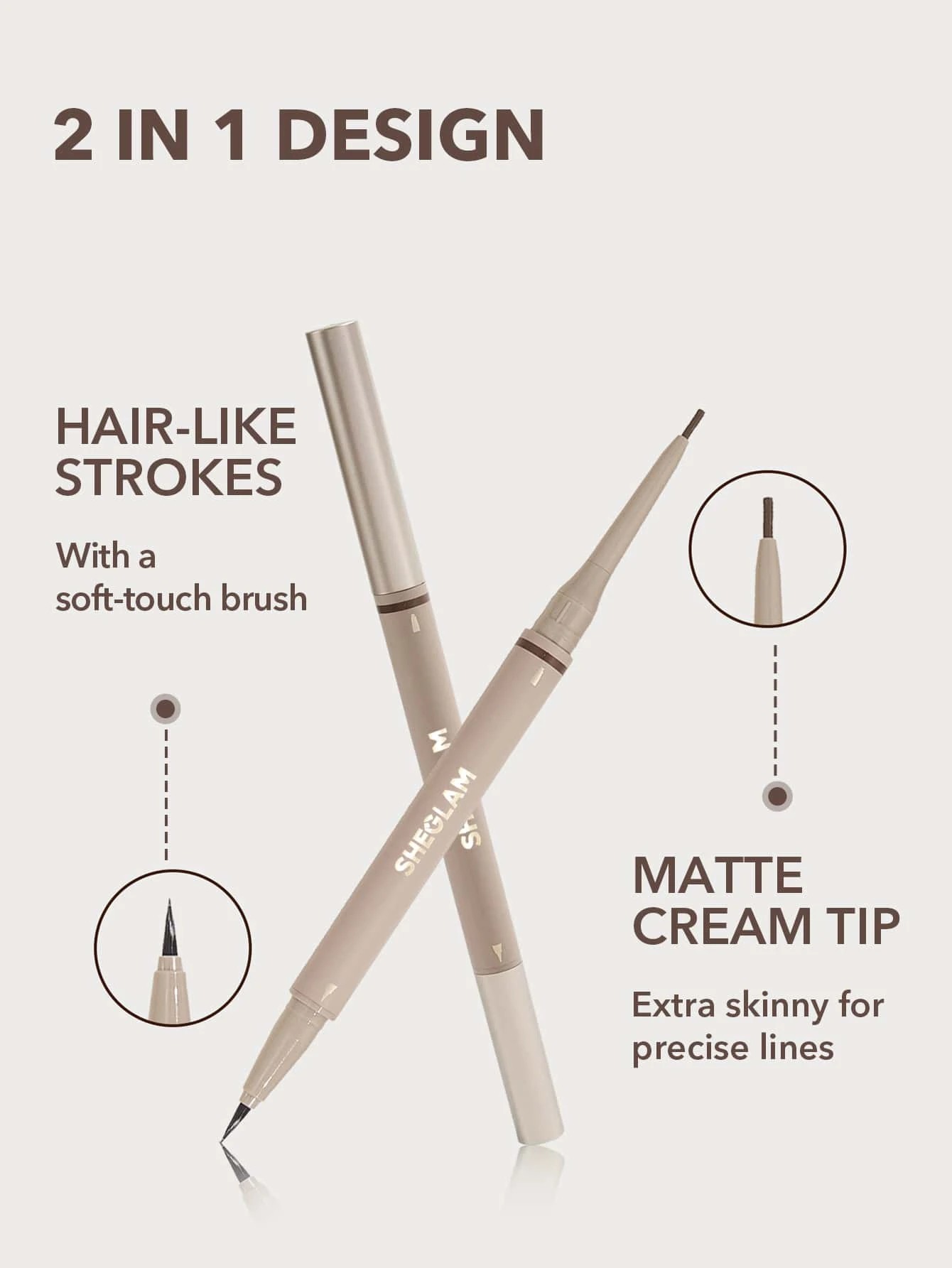 4 SHEGLAM Brows on Demand 2-in-1 Brow Pencil - Taupe, 4 of 5