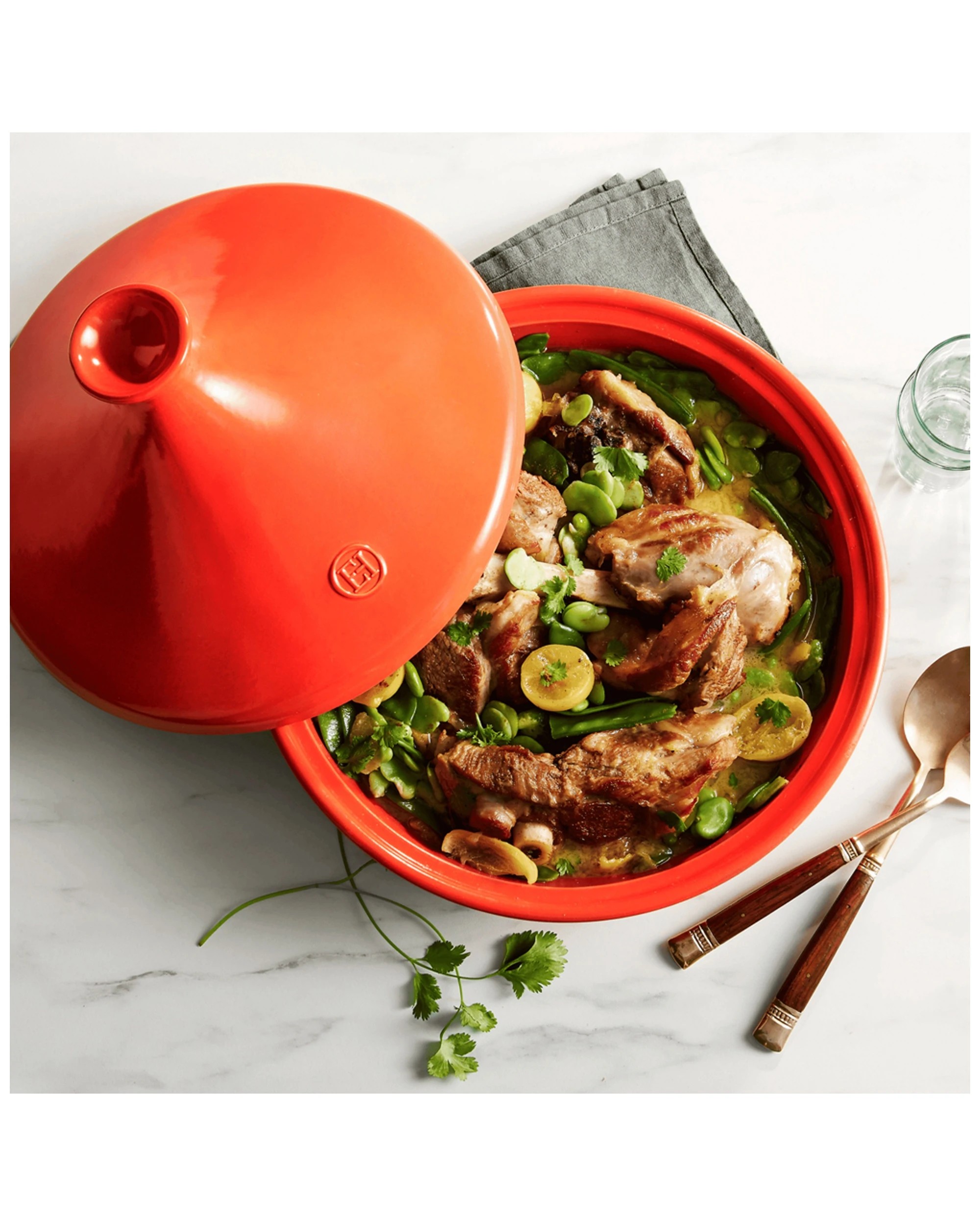 8 Emile Henry 3.5l/32cm Ceramic Tagine Kitchen Cooking Stewpot W/ Lid Charcoal
 - Charcoal, 8 of 8