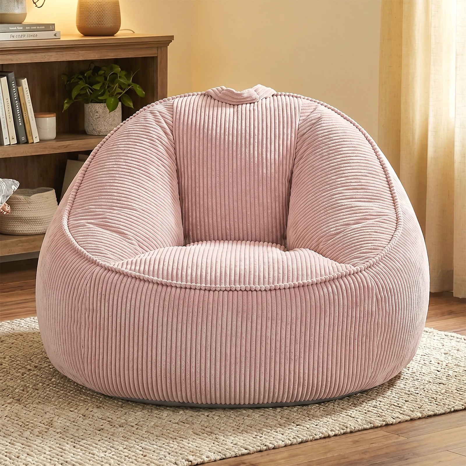 3 Advwin Bean Bag Chair Sofa w/ Handle Adults Teens Corduroy Lazy Floor Sofa - Pink, 3 of 7
