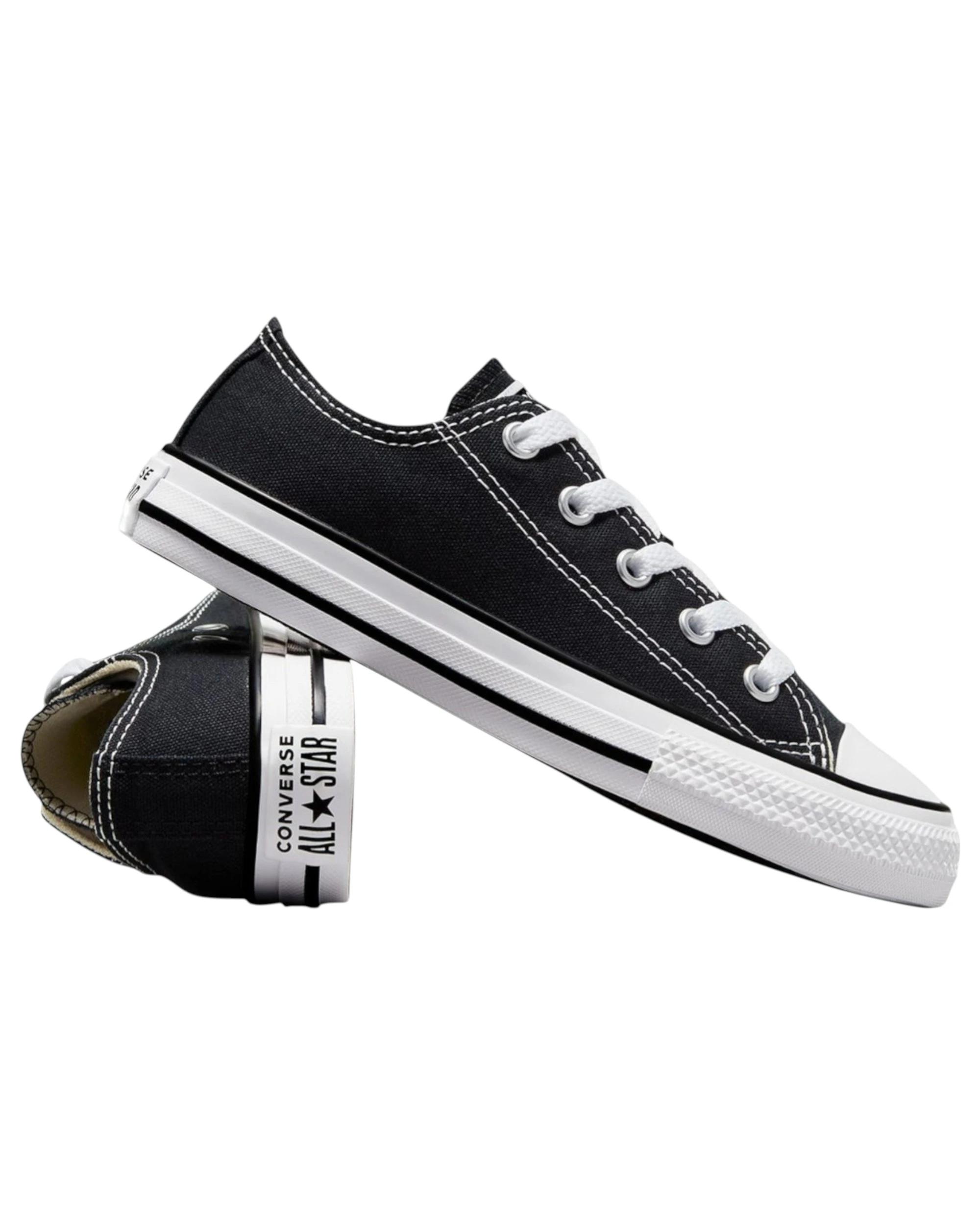 7 Converse Unisex Kids Chuck Taylor All Star Low Top Casual Shoes BLACK, 7 of 7