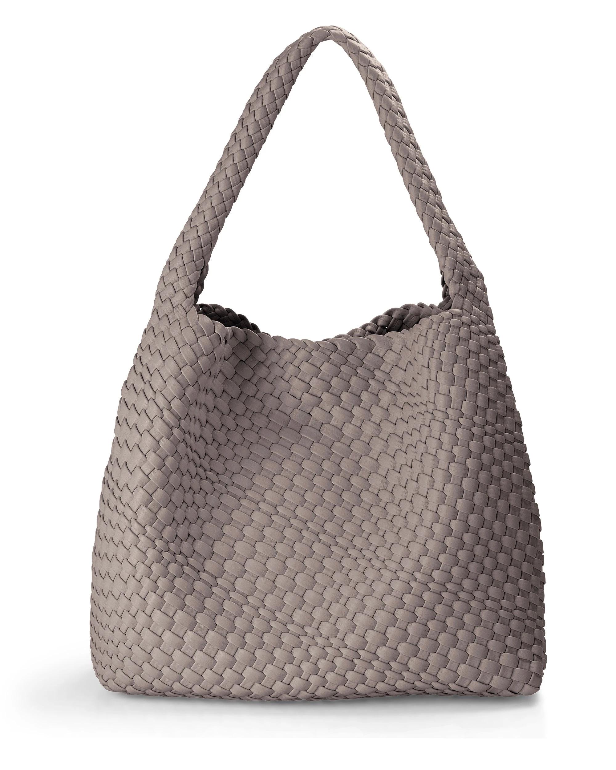 1 Madison Accessories Lydia Weave Large Hobo TAUPE, 1 of 6