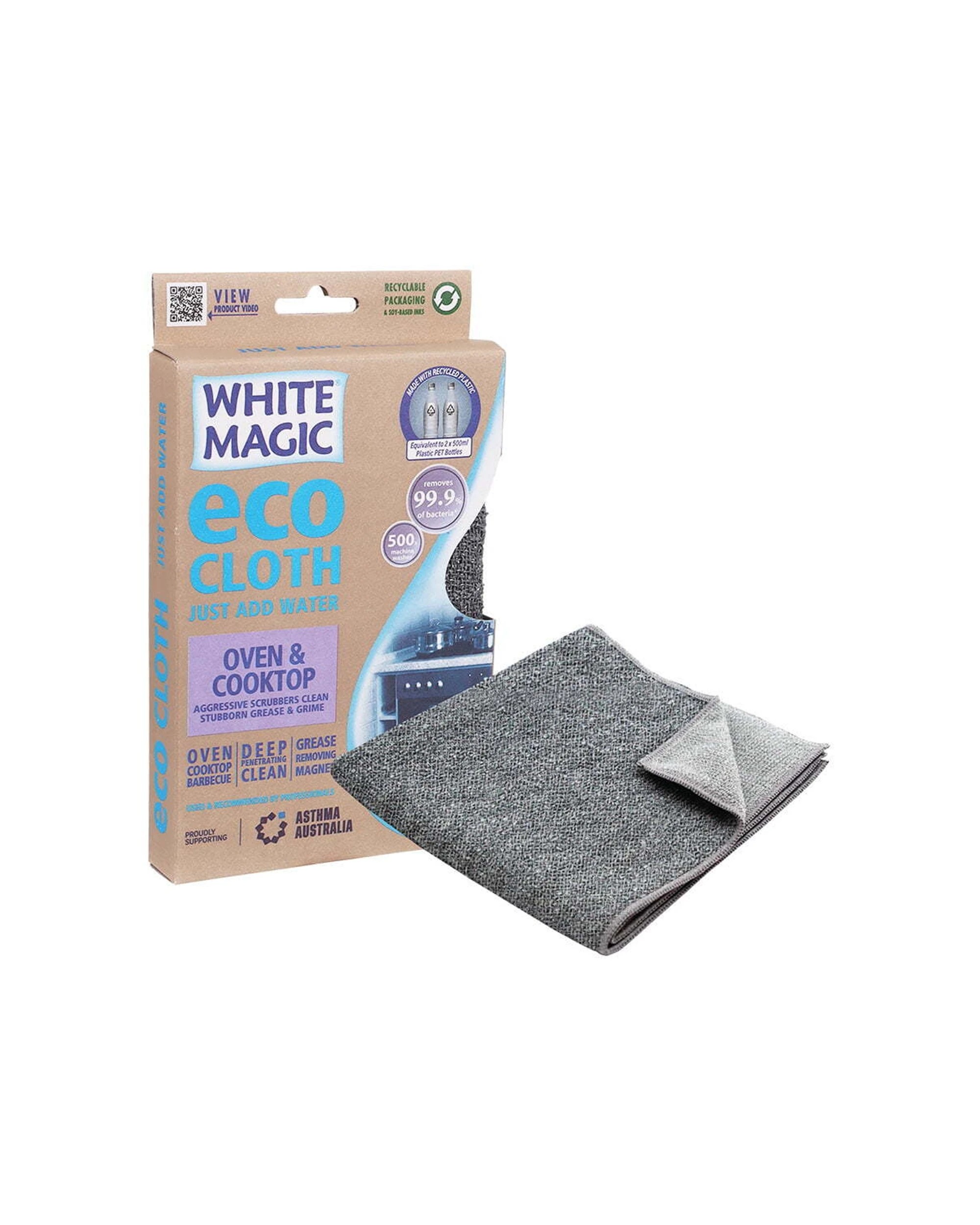 1 White Magic Eco Cloth Oven & Cooktop Grease Grime Remover Dual-Sided Cloth - Grey, 1 of 3