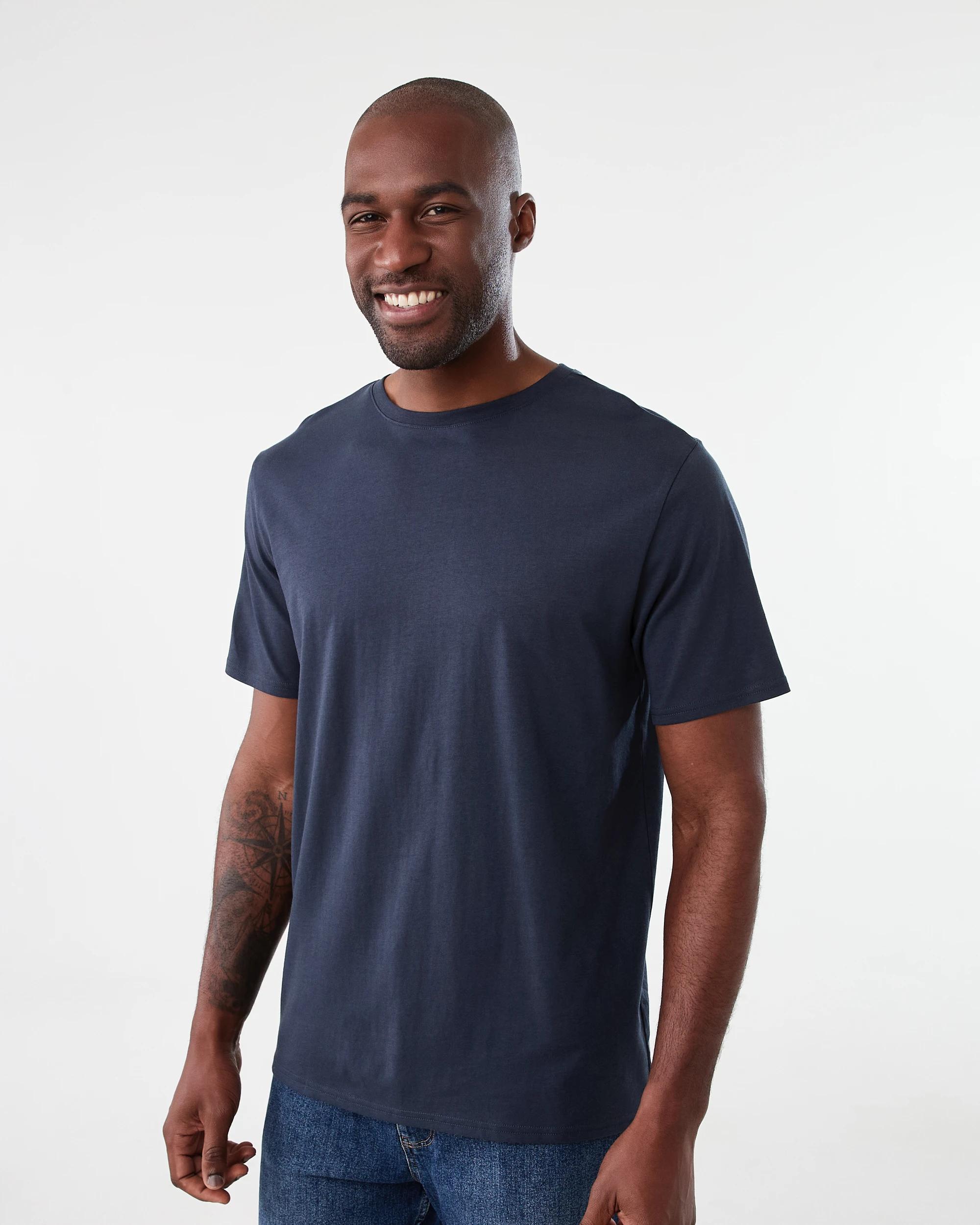 2 Plain Crew Neck T-shirt BLUE NIGHTS, 2 of 6