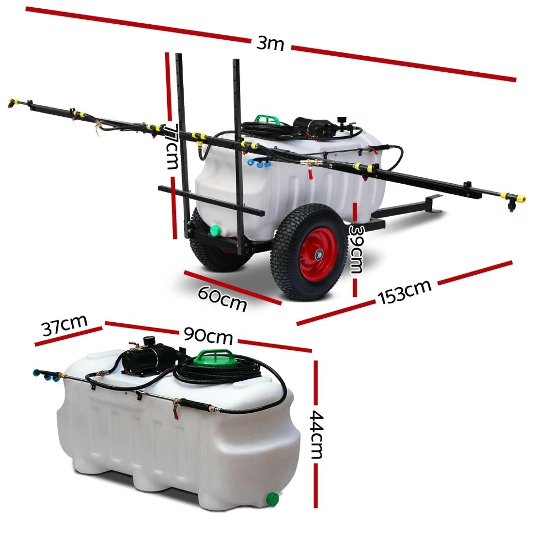 2 Giantz Weed Sprayer 100L Trailer 3M Boom Garden Spray - White, 2 of 9