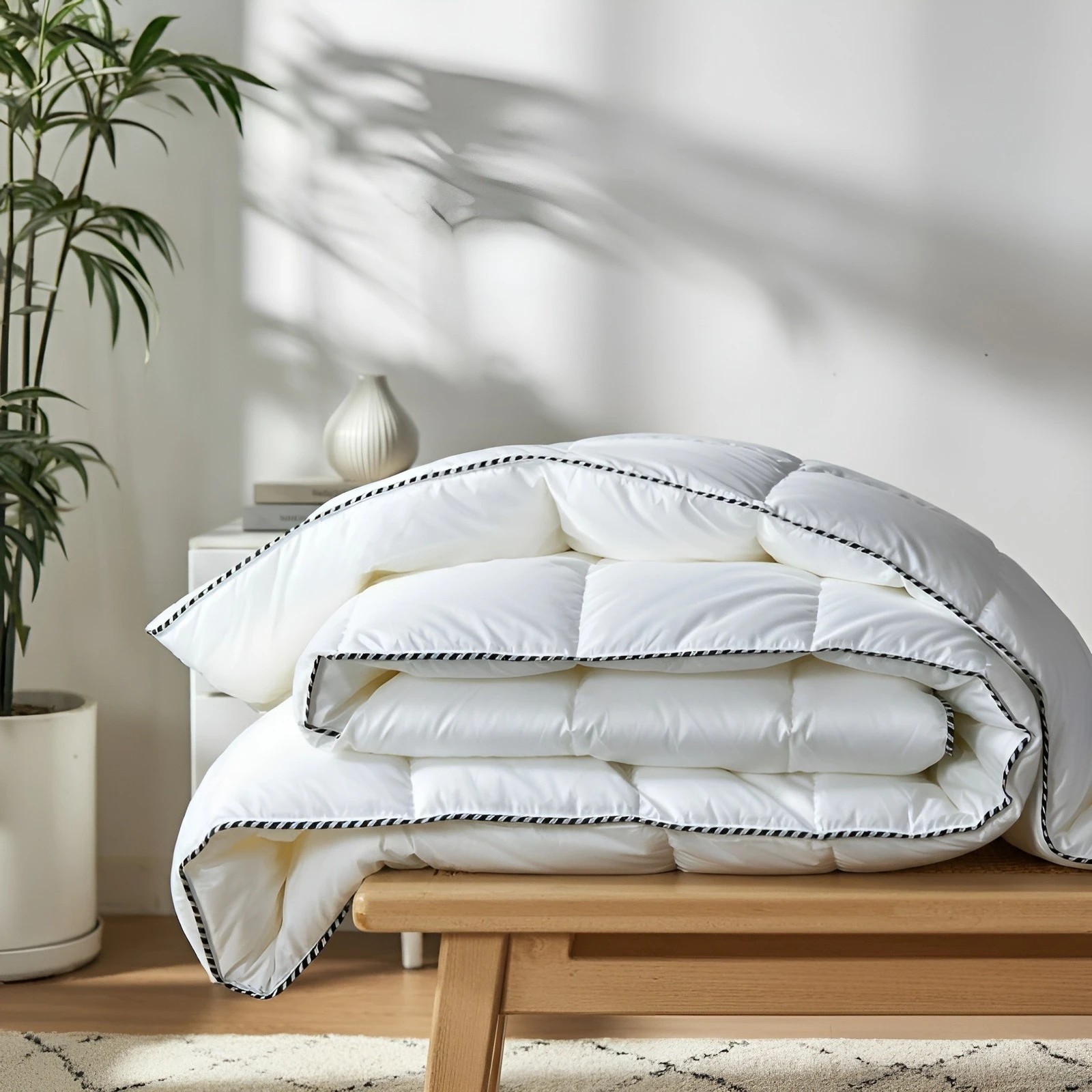 6 Royal Comfort 350GSM Luxury Soft Bamboo All-Seasons Quilt Duvet - Double Bed - White, 6 of 8